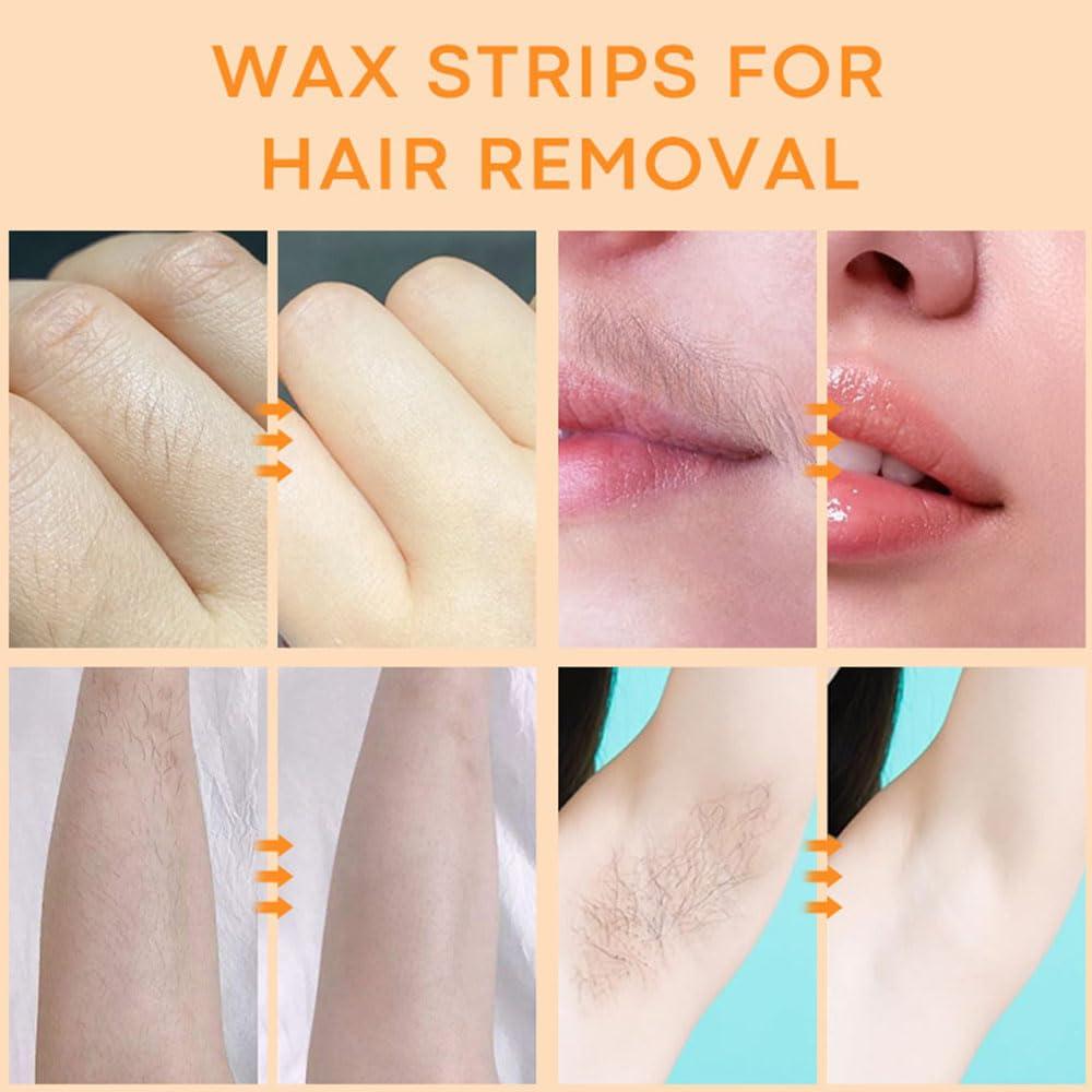 Tiras de Cera Depilatorias YUYAJK 100 Piezas + 24 Toallitas