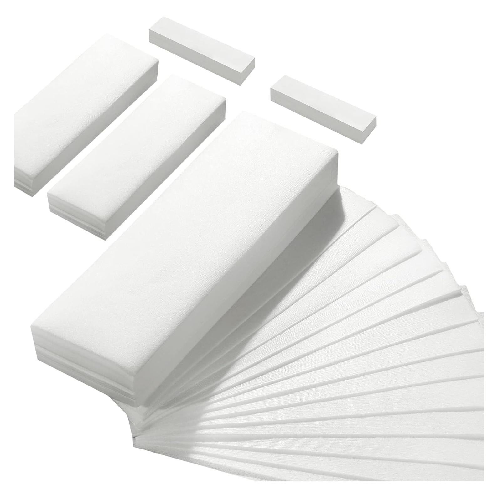 Paquete 500 tiras de cera no tejida Leelosp 3 tamaños