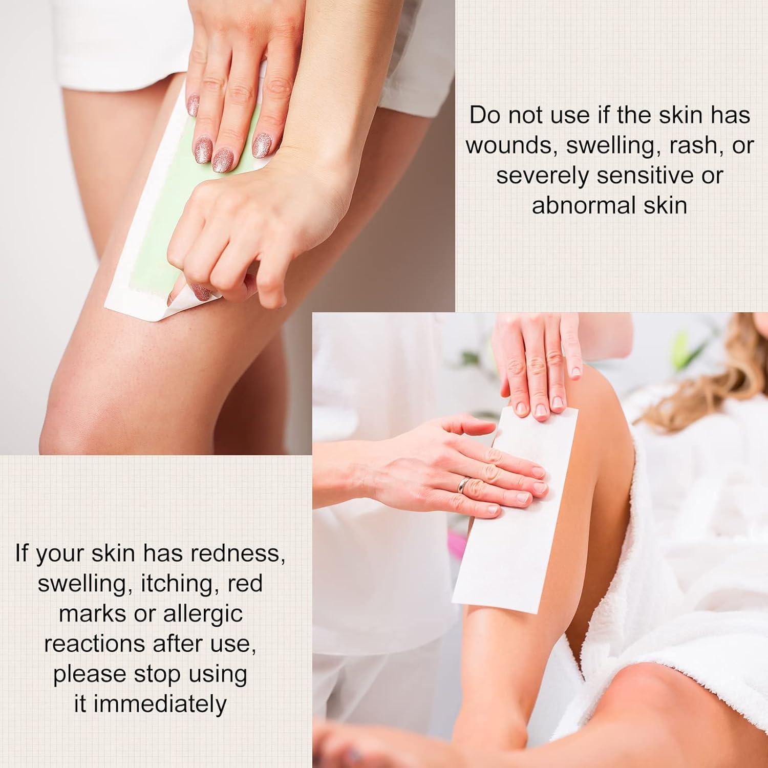 Paquete 500 tiras de cera no tejida Leelosp 3 tamaños