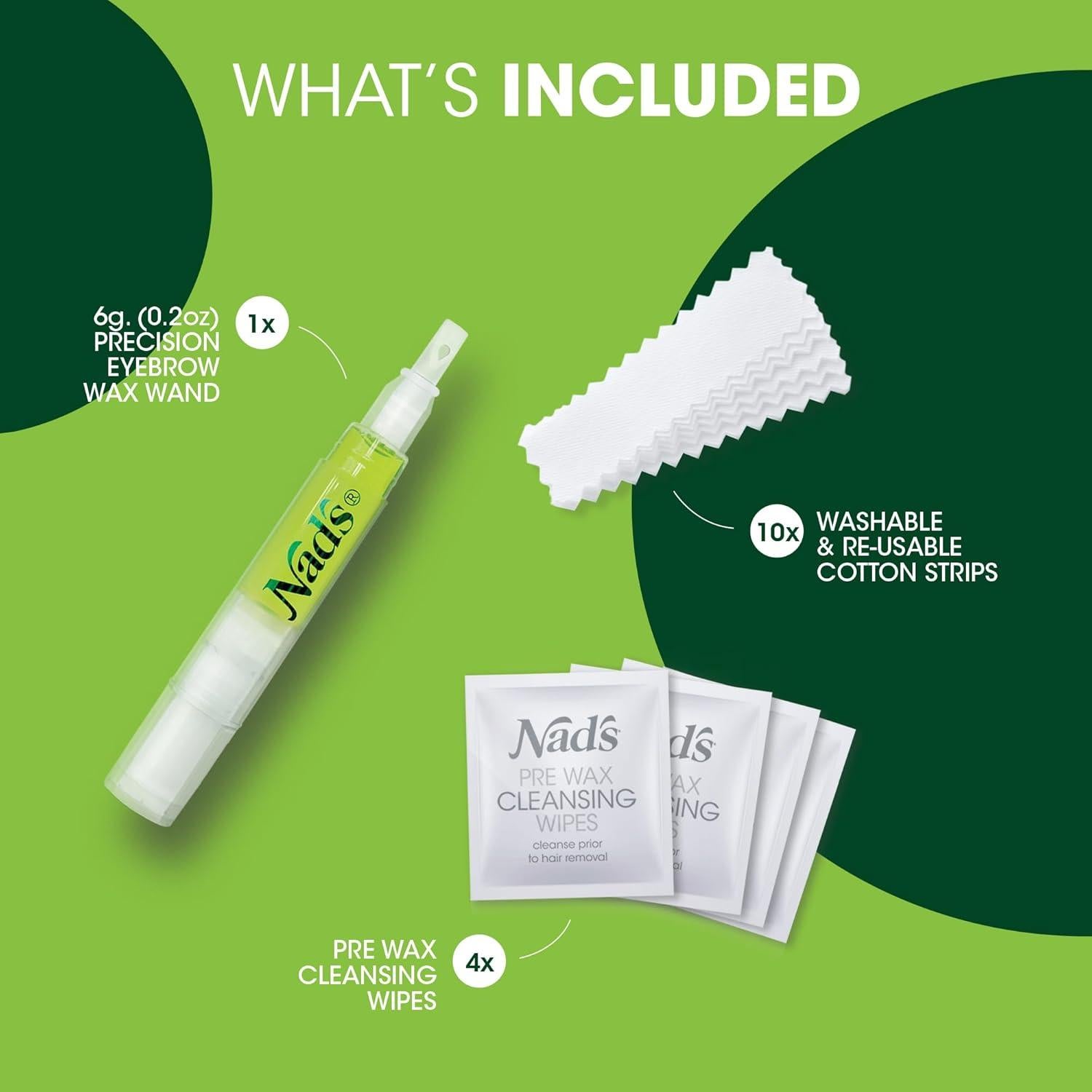 Kit de Cera para Cejas Nad's 0.057 kg, Eliminación Vello Facial