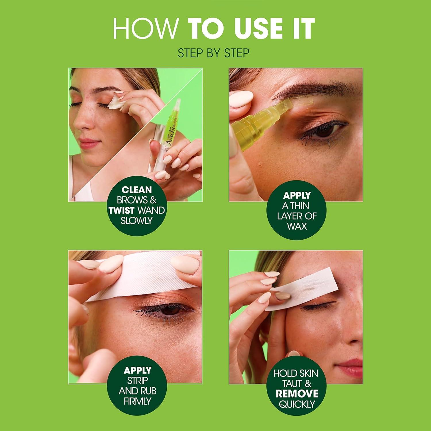 Kit de Cera para Cejas Nad's 0.057 kg, Eliminación Vello Facial