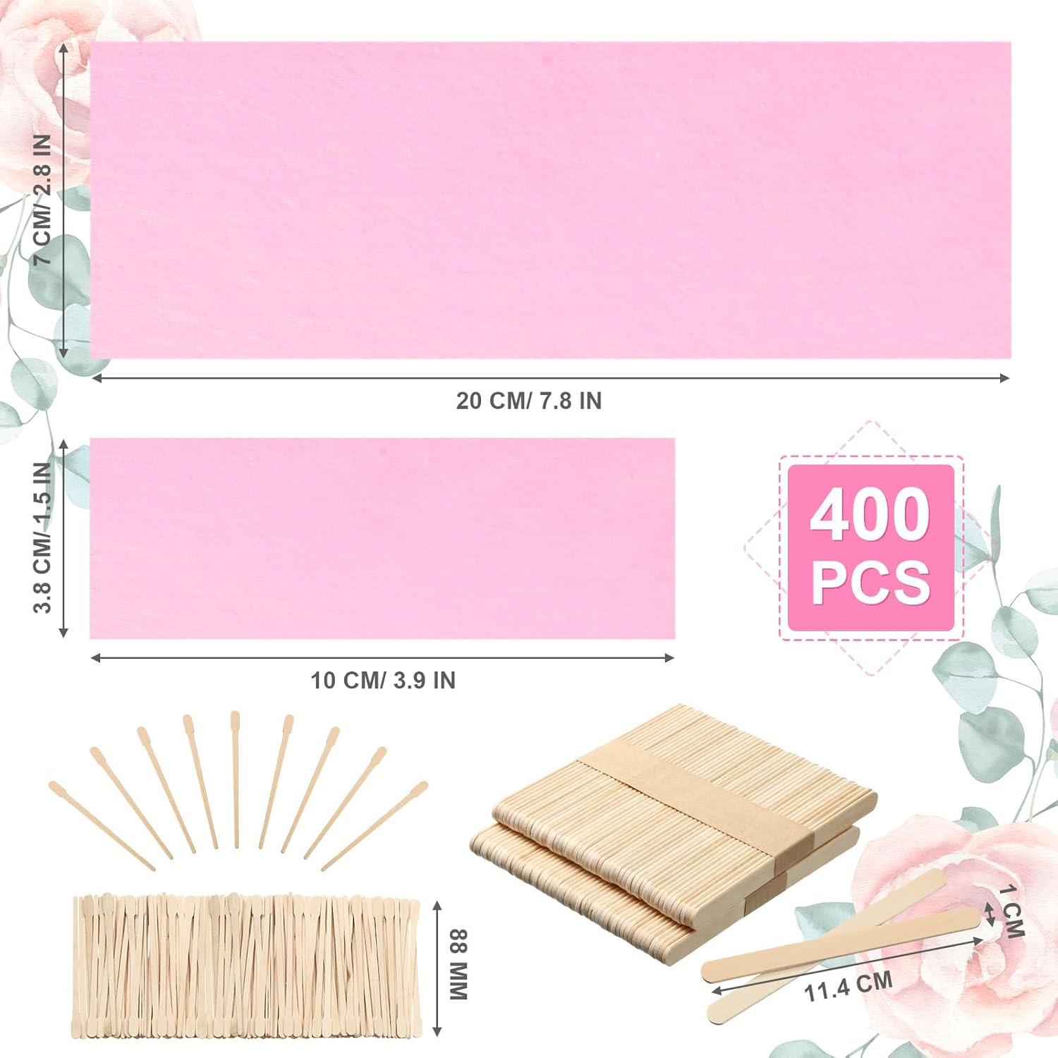 Kit de 400 Tiras de Cera No Tejidas Yaomiao Rosa