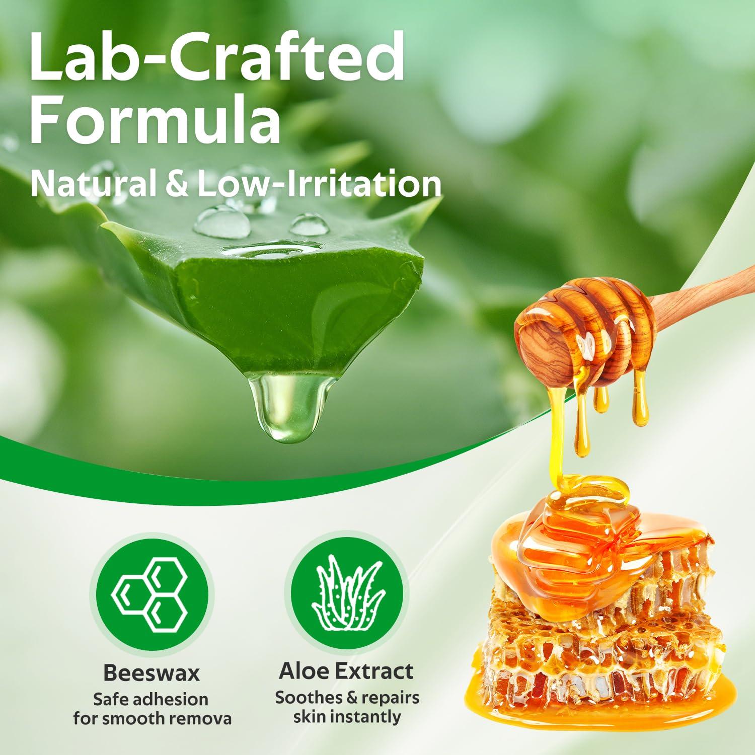 Cintas de Cera Depilación Waxfans Verde 60 Piezas Hipoalergénicas