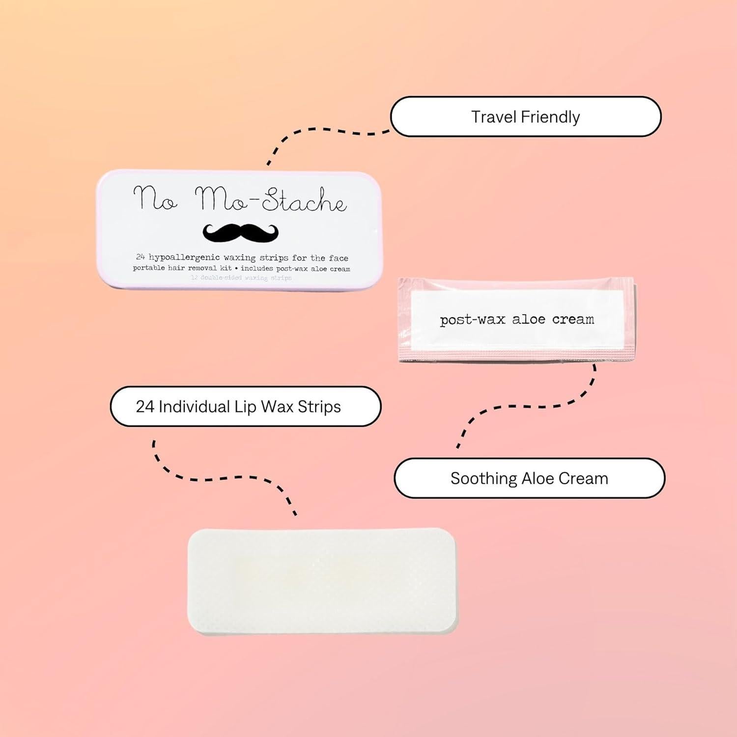 Tiras de Cera Hipoalergénicas No Mo-Stache 24 Unidades