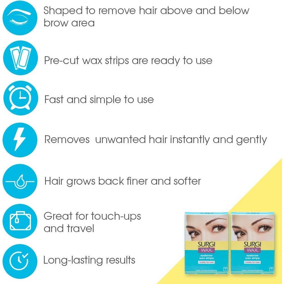 Cintas de Cera para Cejas Surgi 28 Unidades Listas para Usar