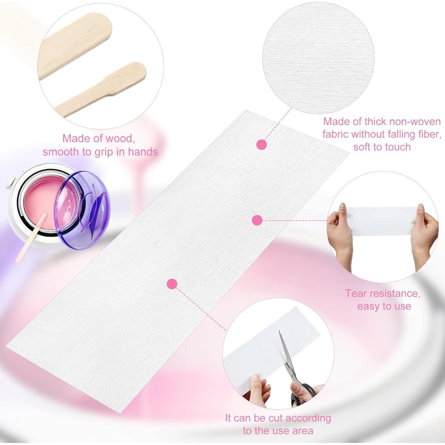 Kit Depilación Ireer 1000 Piezas Tiras Cera y Palitos