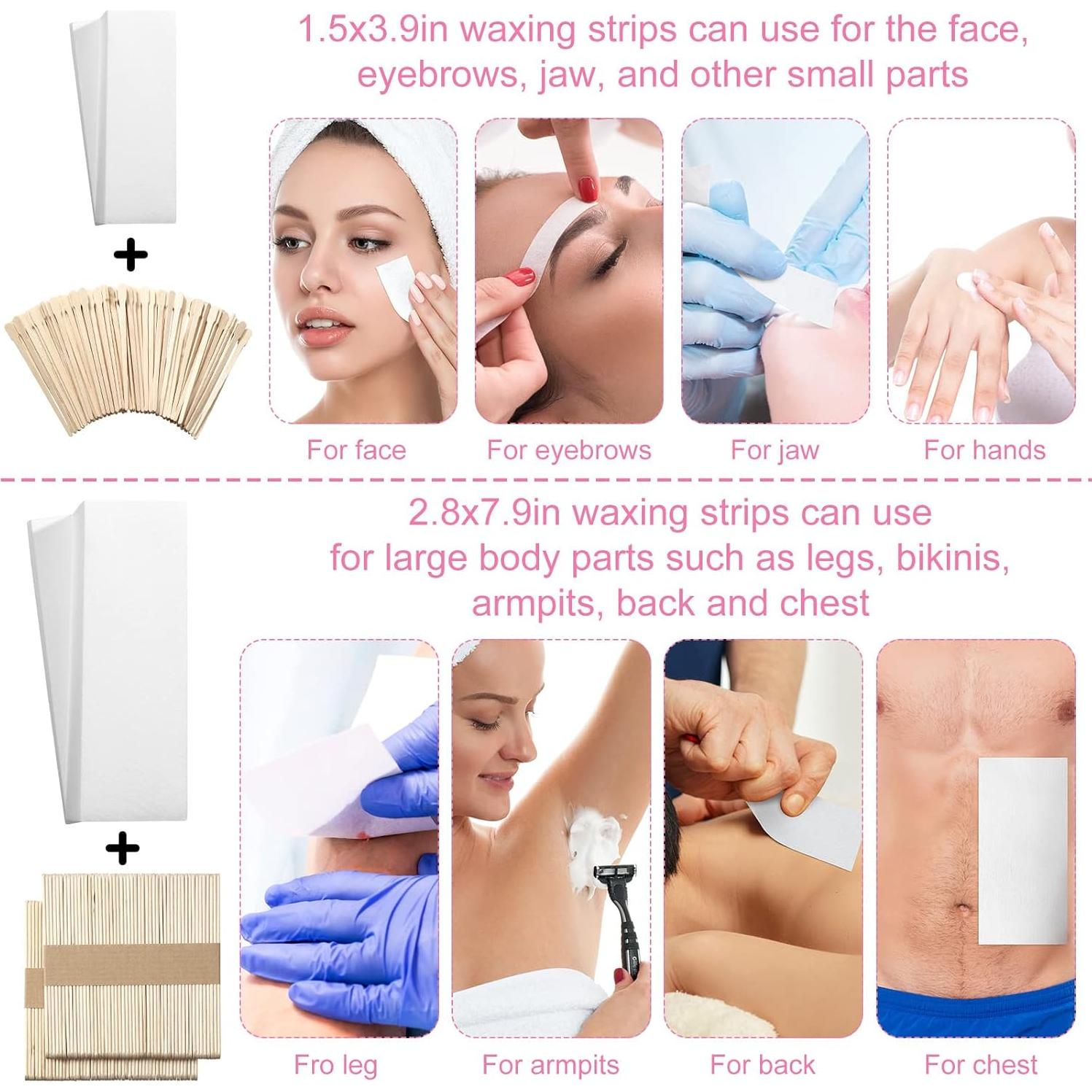 Kit Depilación Ireer 1000 Piezas Tiras Cera y Palitos