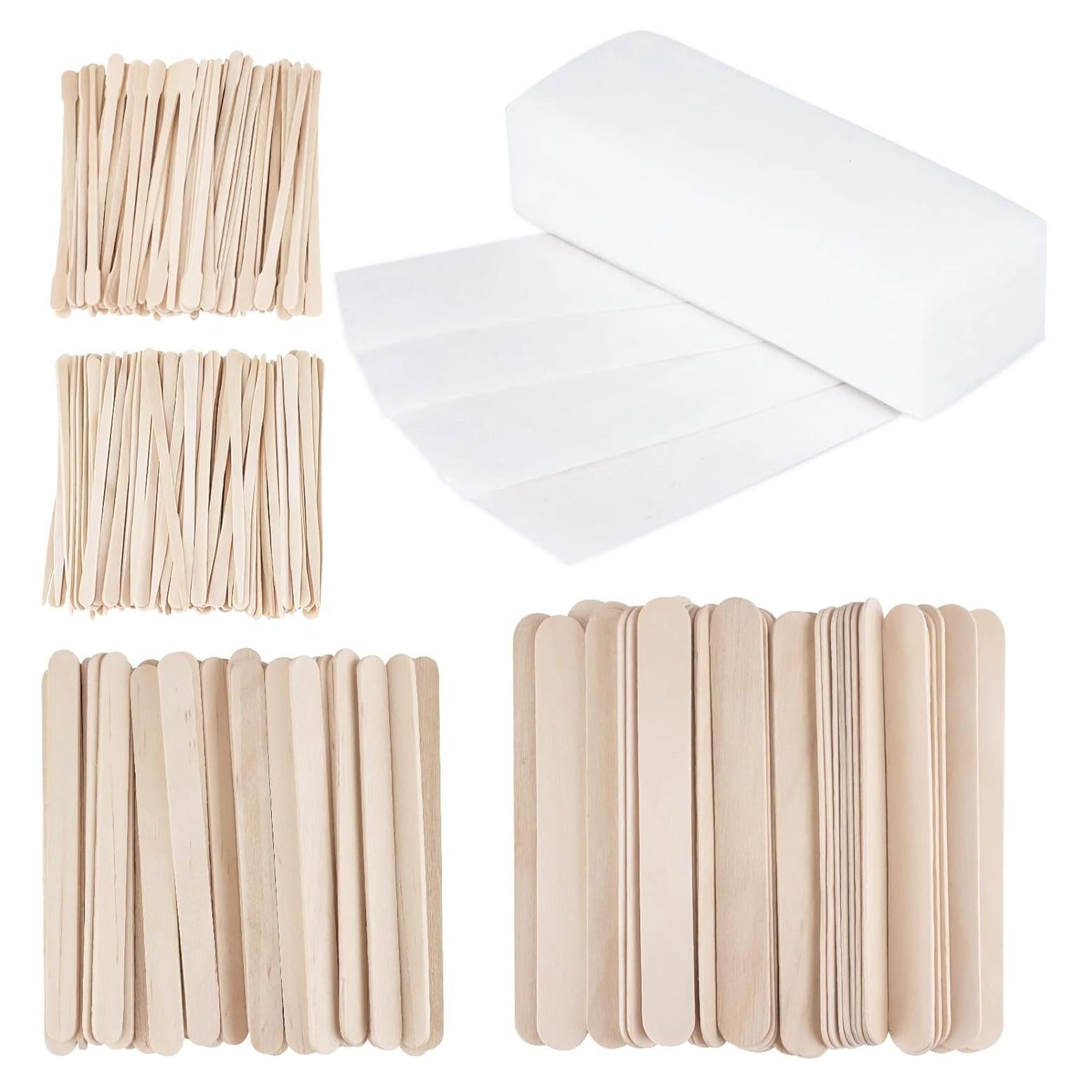 Kit de Cera FHDUSRYO 400 Pcs Tiras y Palitos Madera