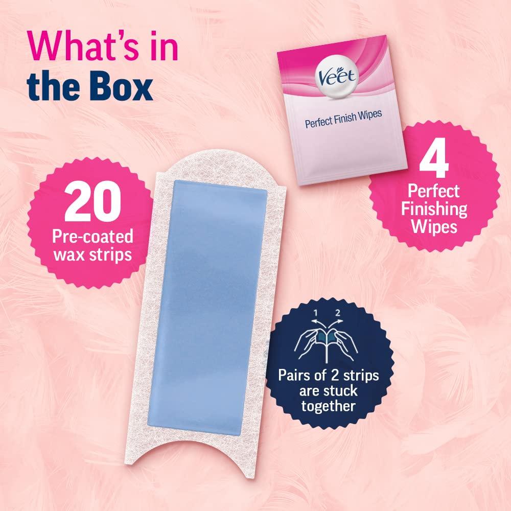 Kit de Cera Depilatoria Veet para Piel Sensible - 20 Tiras