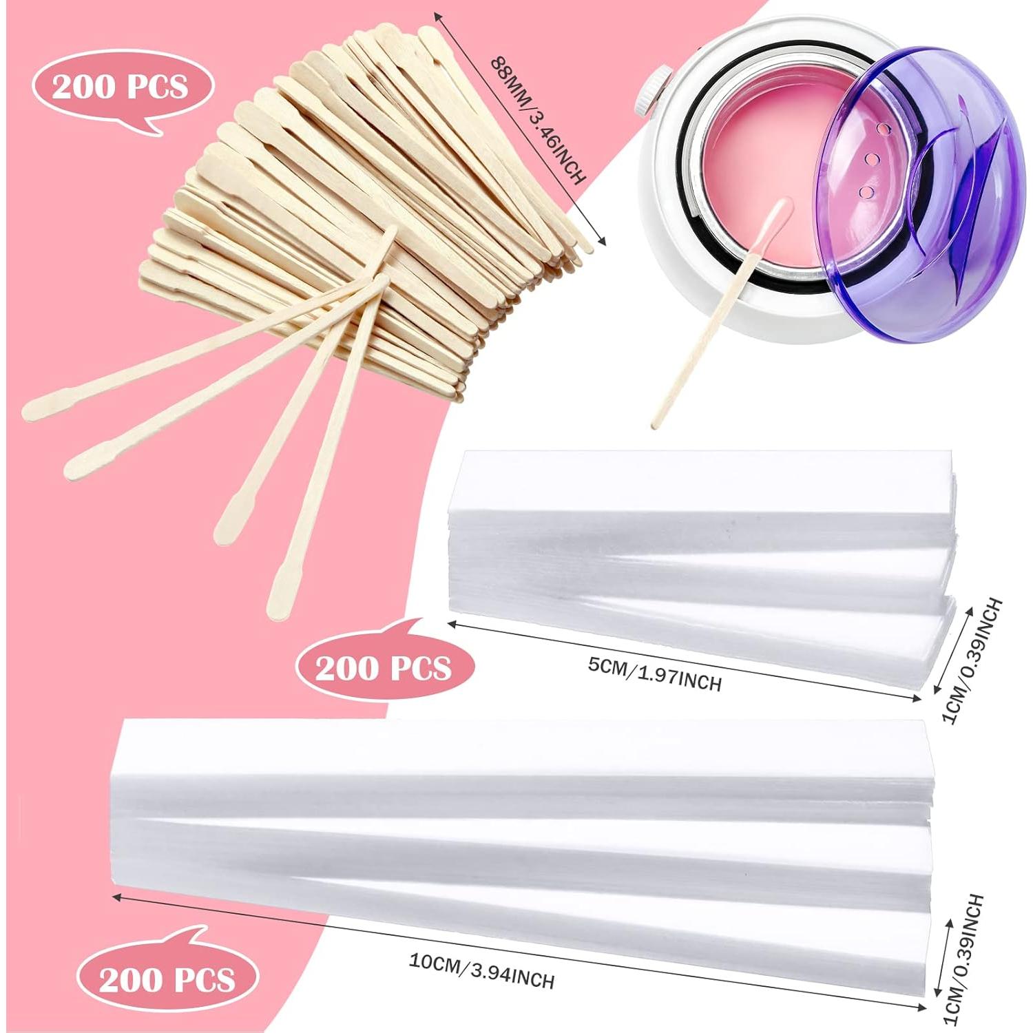 Kit de Cera 600 Pcs Leelosp Tiras y Palitos para Vello