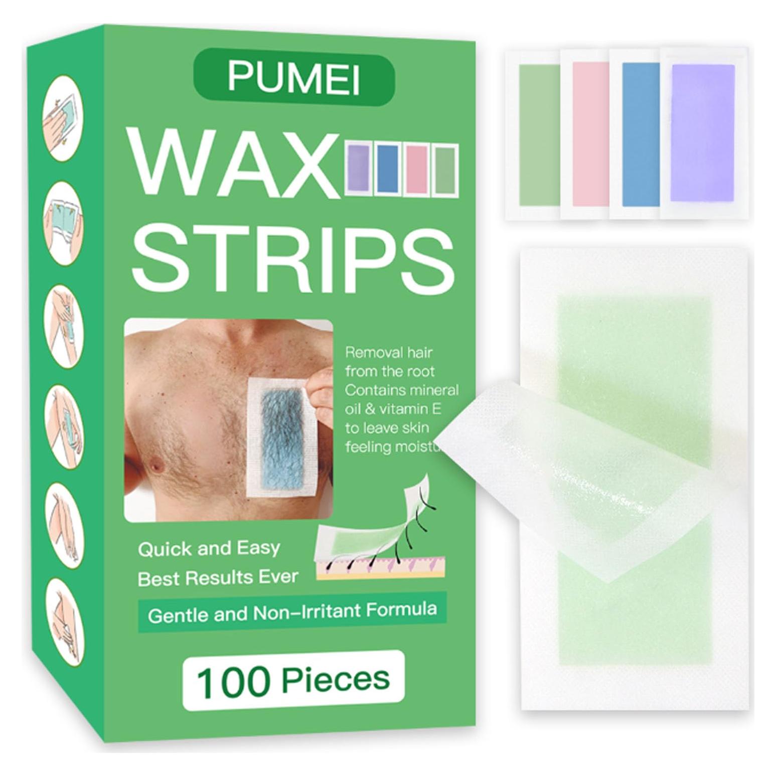 Cintas de Cera Corporal PUMEI 100 Unidades Depilación