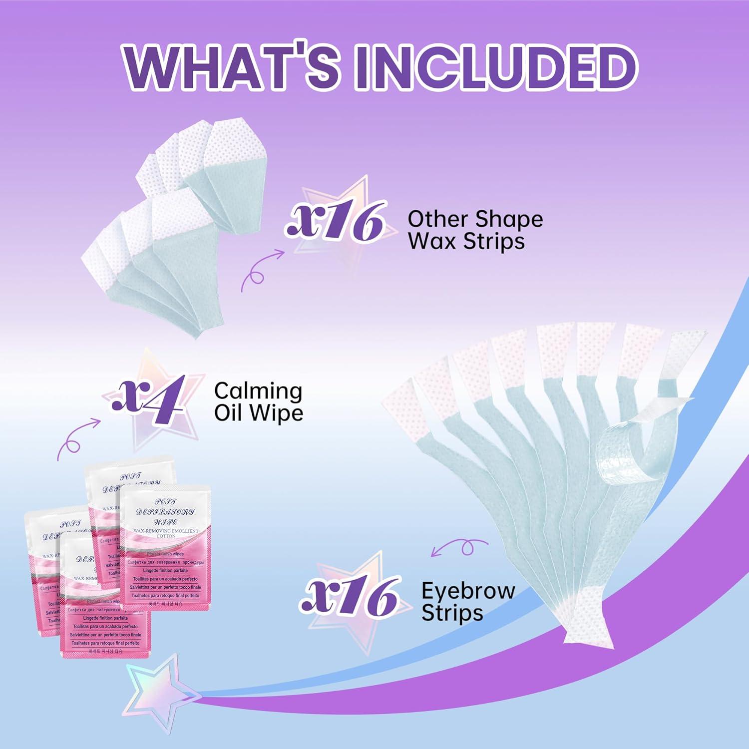 Cintas de Cera Facial LaWink para Cejas Sensibles 32 Unidades