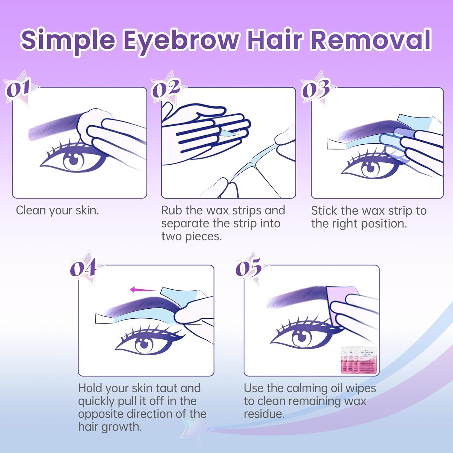 Cintas de Cera Facial LaWink para Cejas Sensibles 32 Unidades