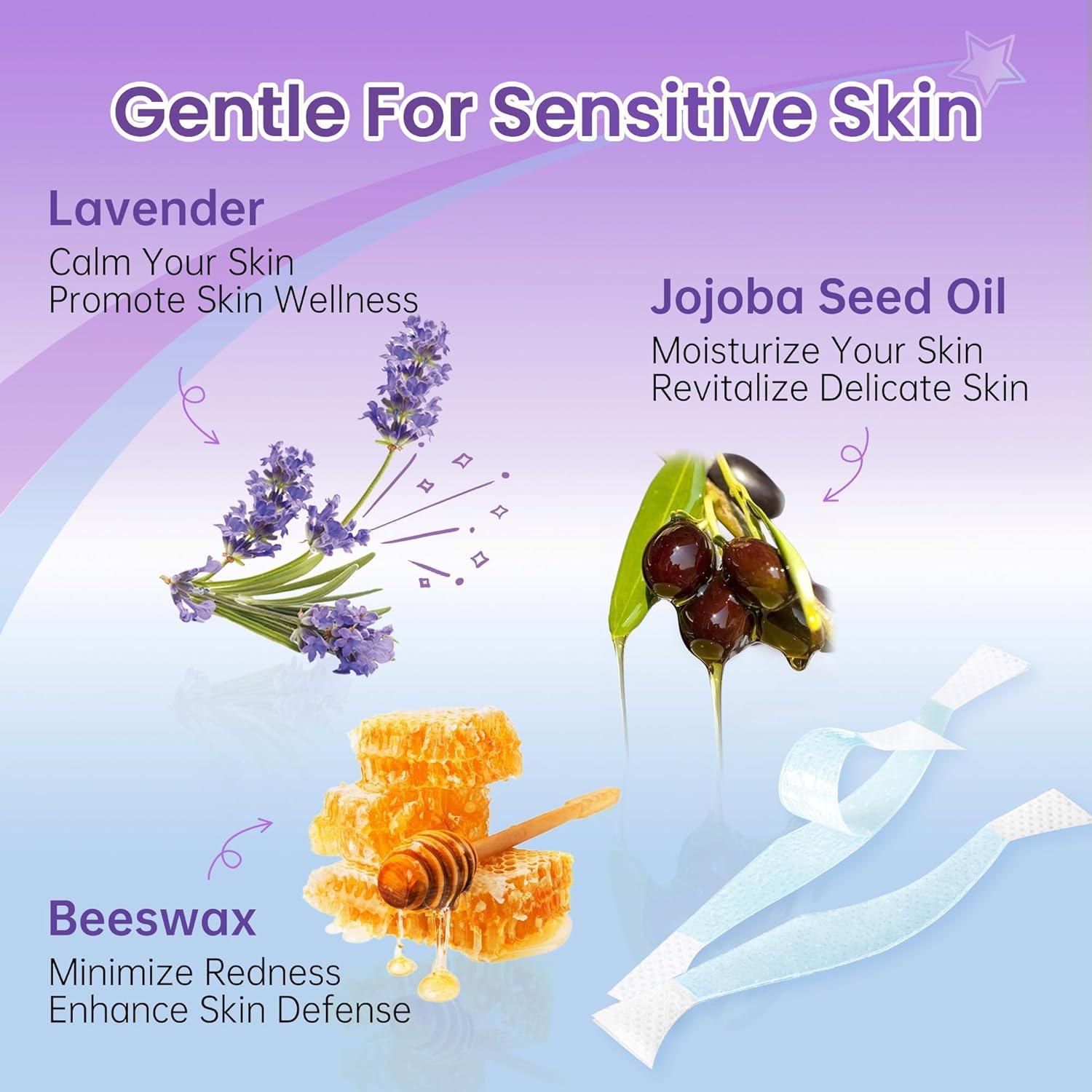 Cintas de Cera Facial LaWink para Cejas Sensibles 32 Unidades