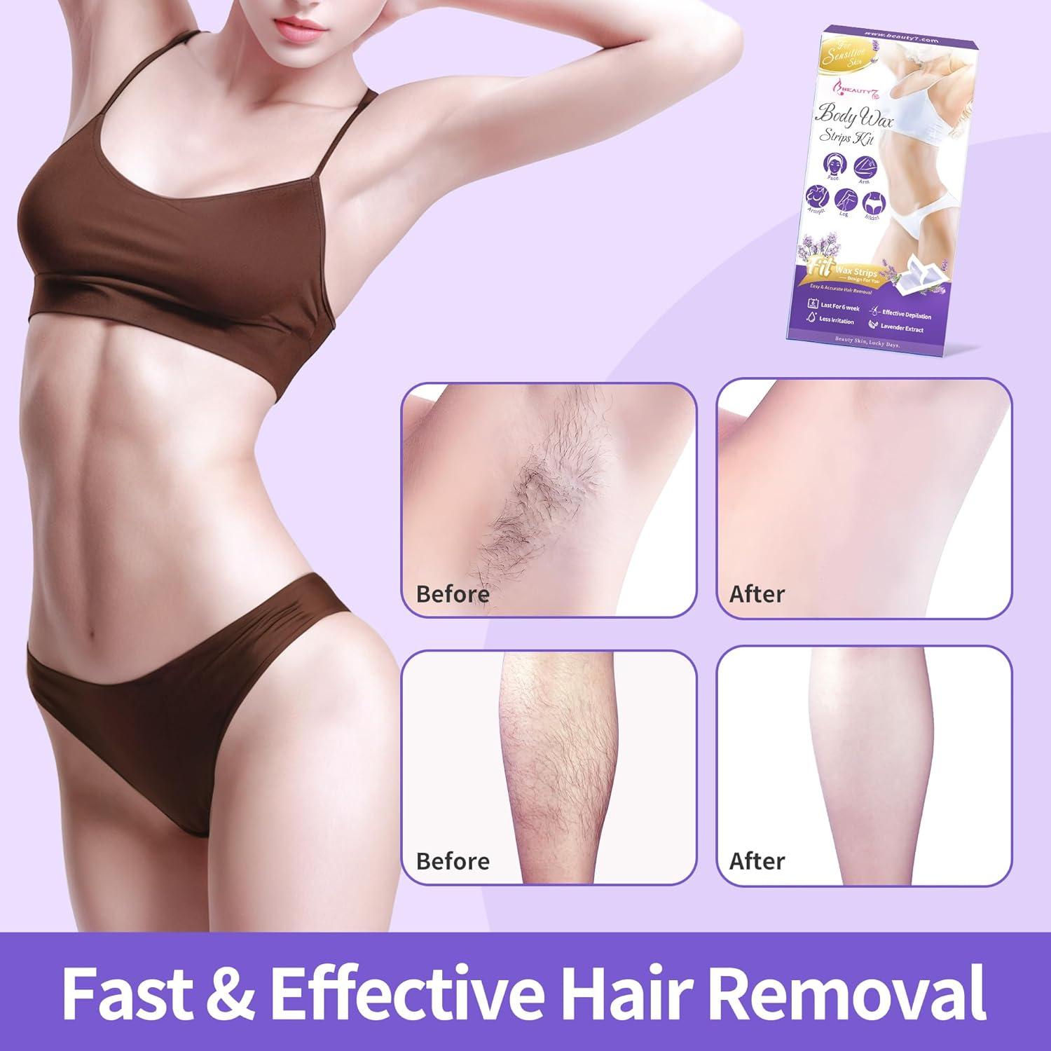 Cintas de Cera para Mujeres Beauty7 - Kit 20 Cintas y 6 Toallitas