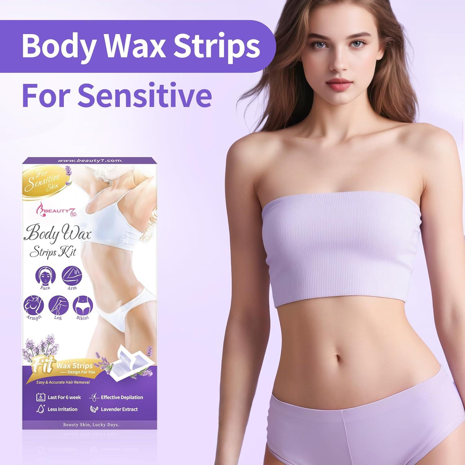Cintas de Cera para Mujeres Beauty7 - Kit 20 Cintas y 6 Toallitas