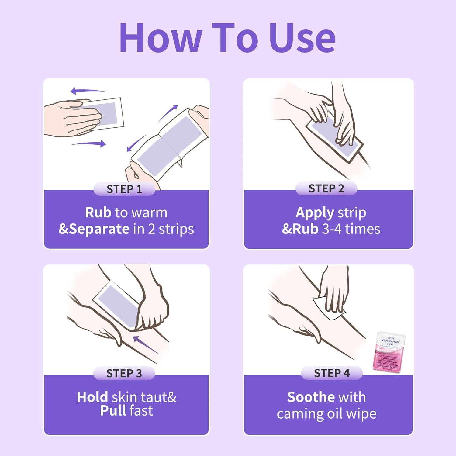 Cintas de Cera para Mujeres Beauty7 - Kit 20 Cintas y 6 Toallitas