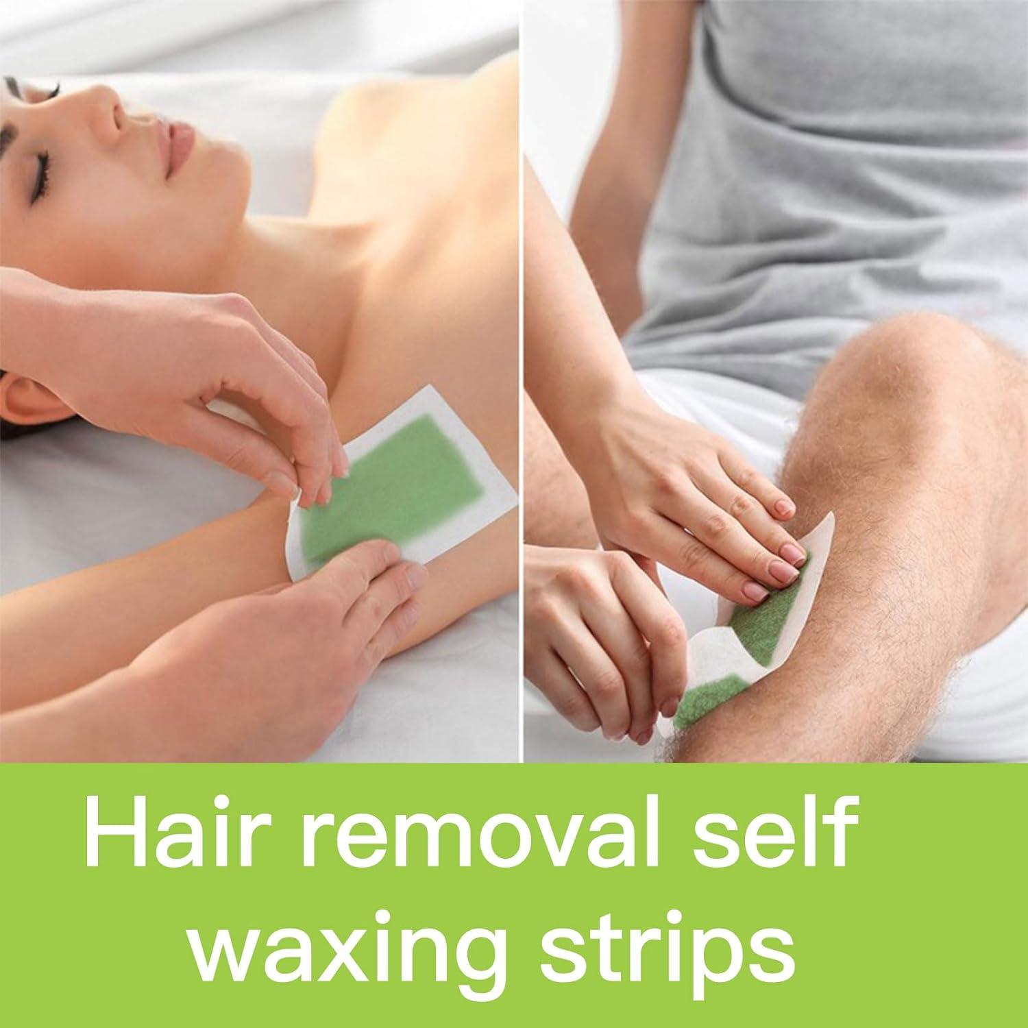 80 Tiras de Cera Depilatoria BXQJRJ + 20 Toallitas Calmantes