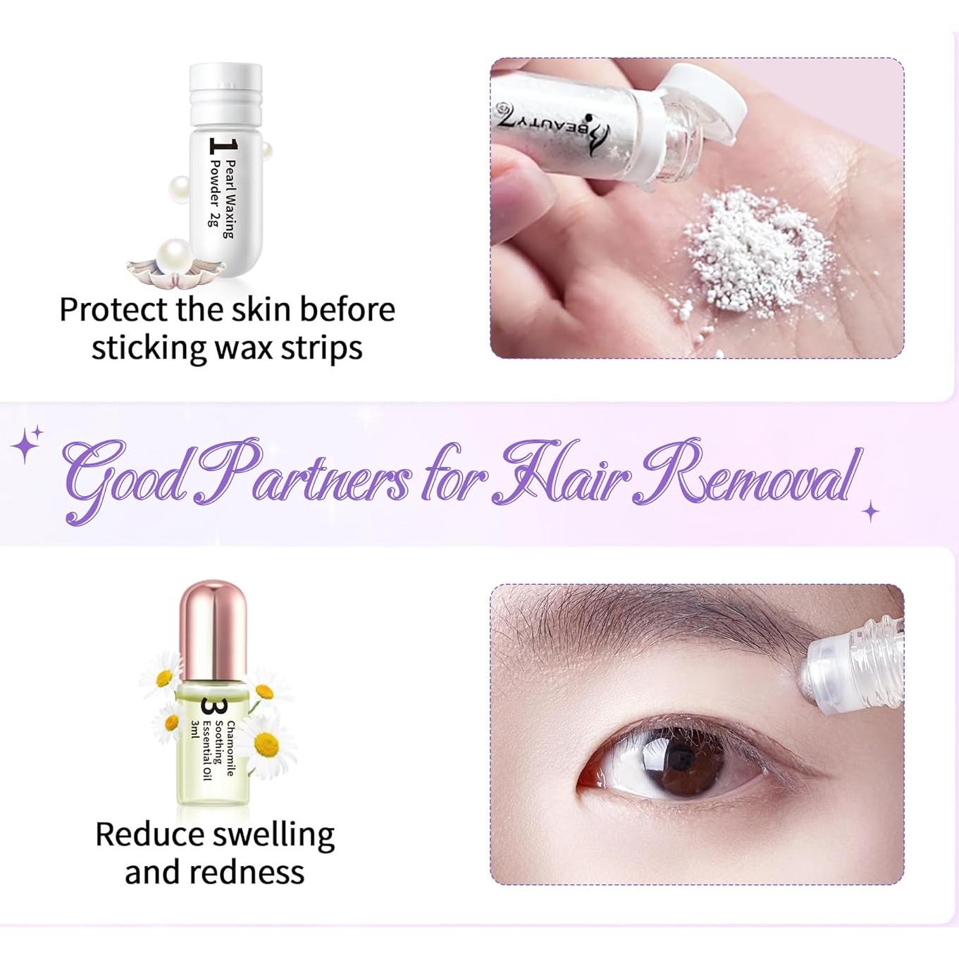 Kit de Cintas de Cera para Cejas Beauty7 - Piel Sensible