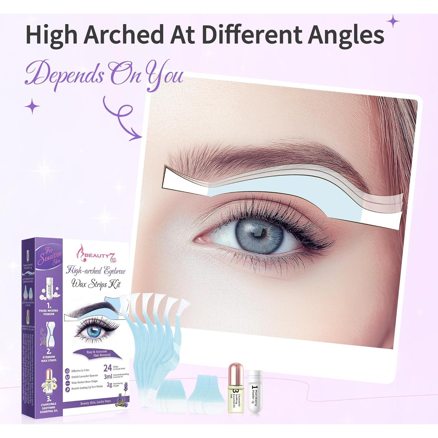 Kit de Cintas de Cera para Cejas Beauty7 - Piel Sensible