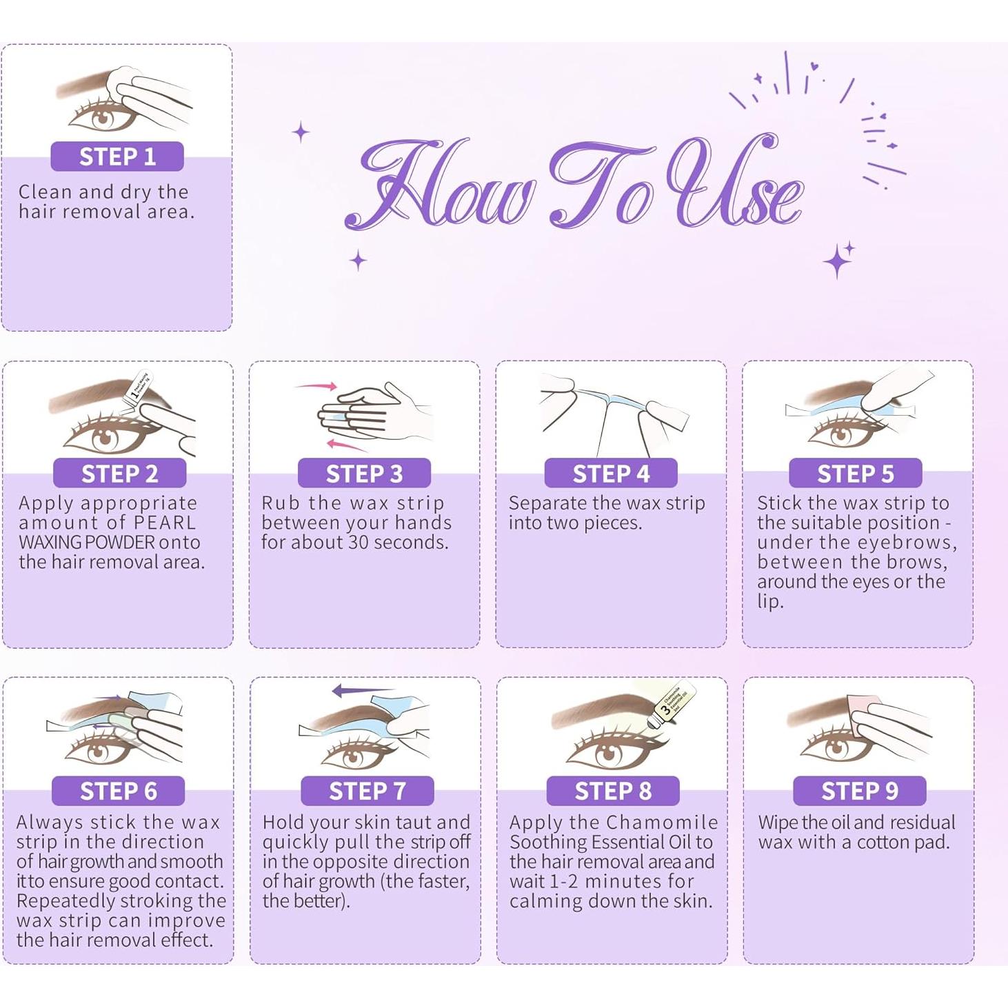 Kit de Cintas de Cera para Cejas Beauty7 - Piel Sensible