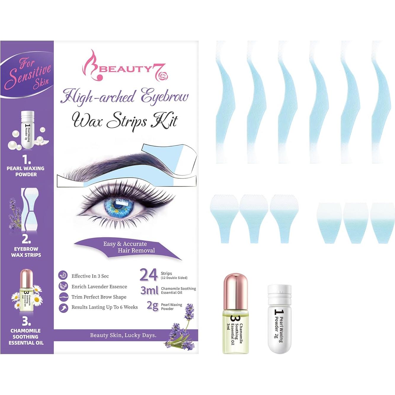 Kit de Cintas de Cera para Cejas Beauty7 - Piel Sensible