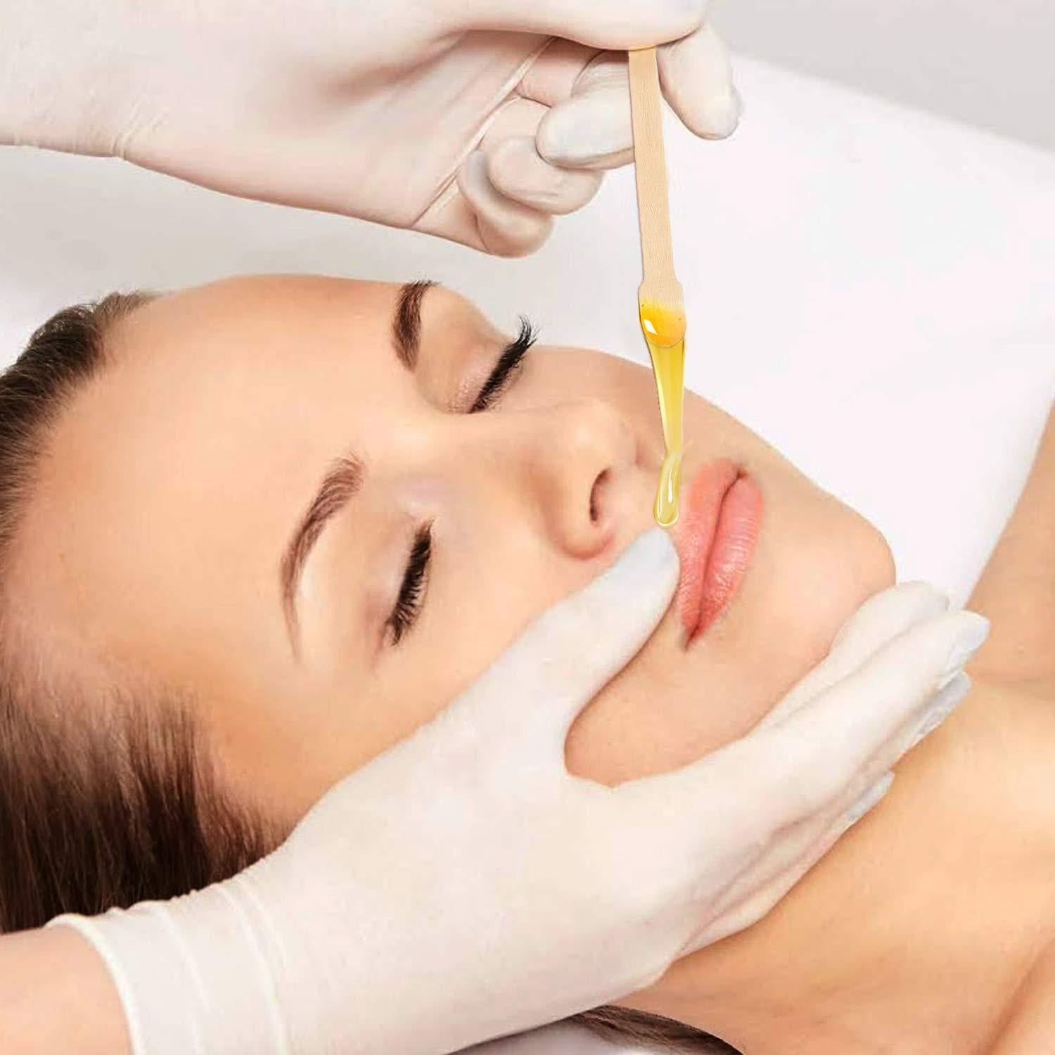 Mibly 200 Palitos de Cera de Madera para Cejas y Labios