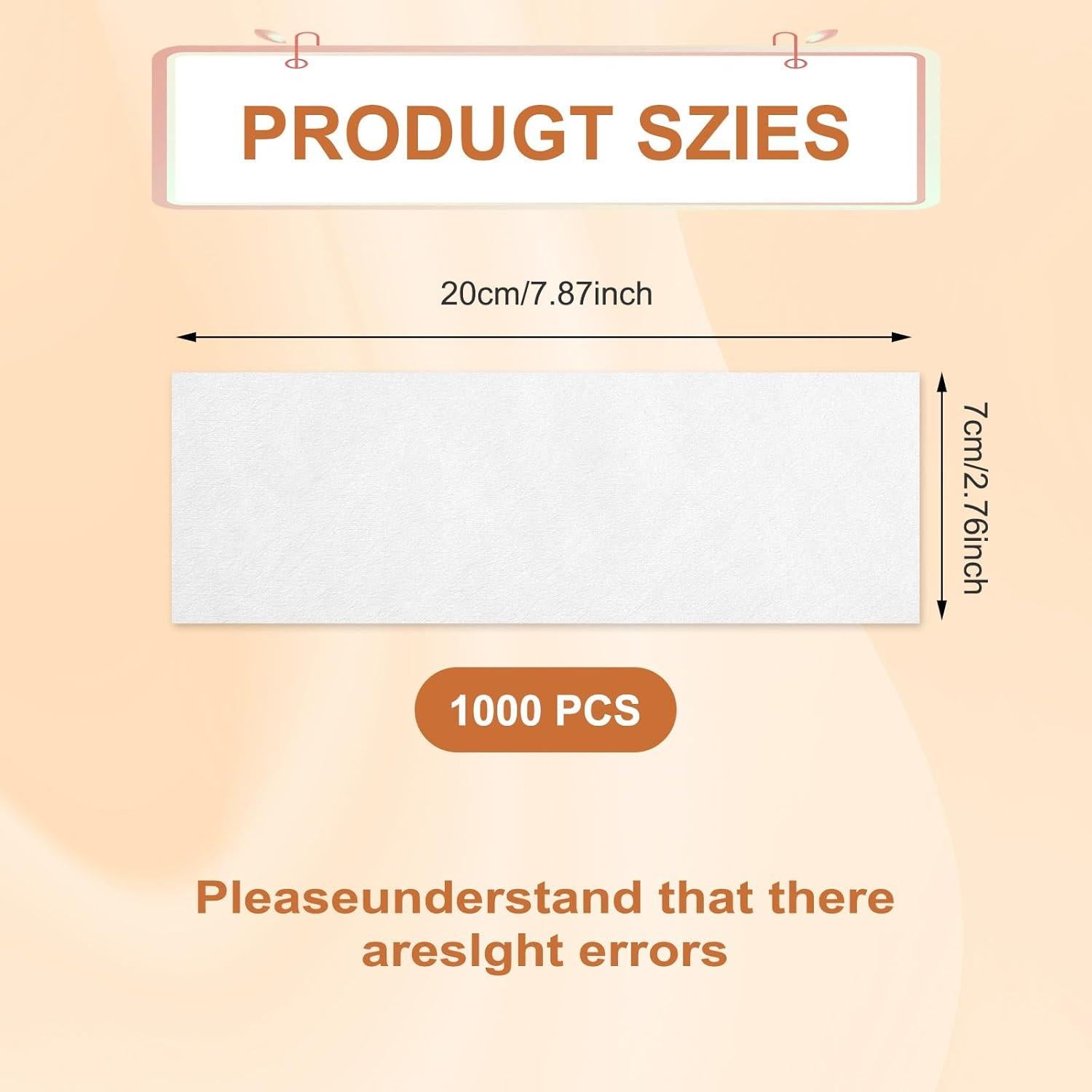 Tiras de Cera No Tejidas Lemecima 1000 Pcs 7x20 cm