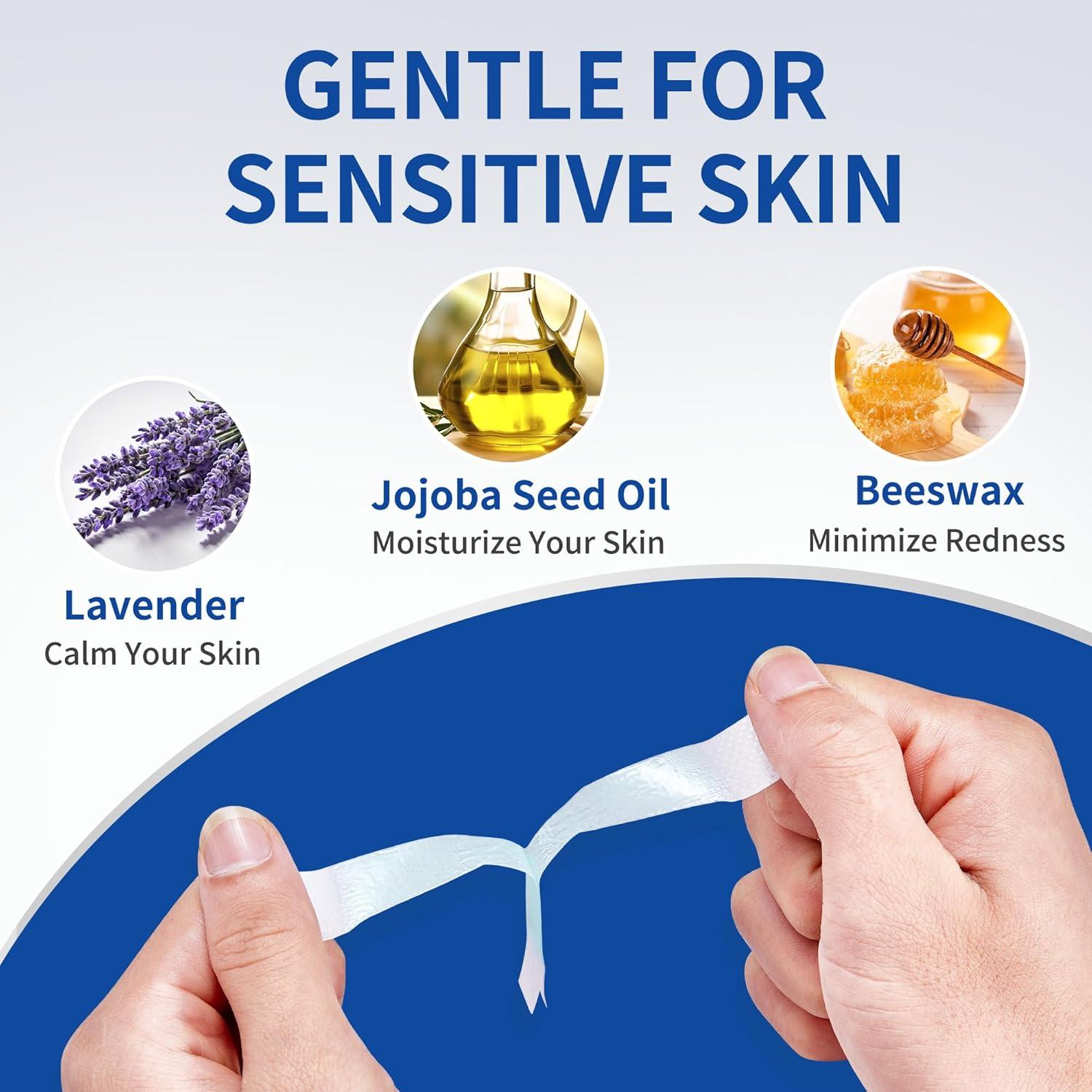 Ceras para Cejas Beauty7 para Hombres - 24 Tiras y 4 Toallitas