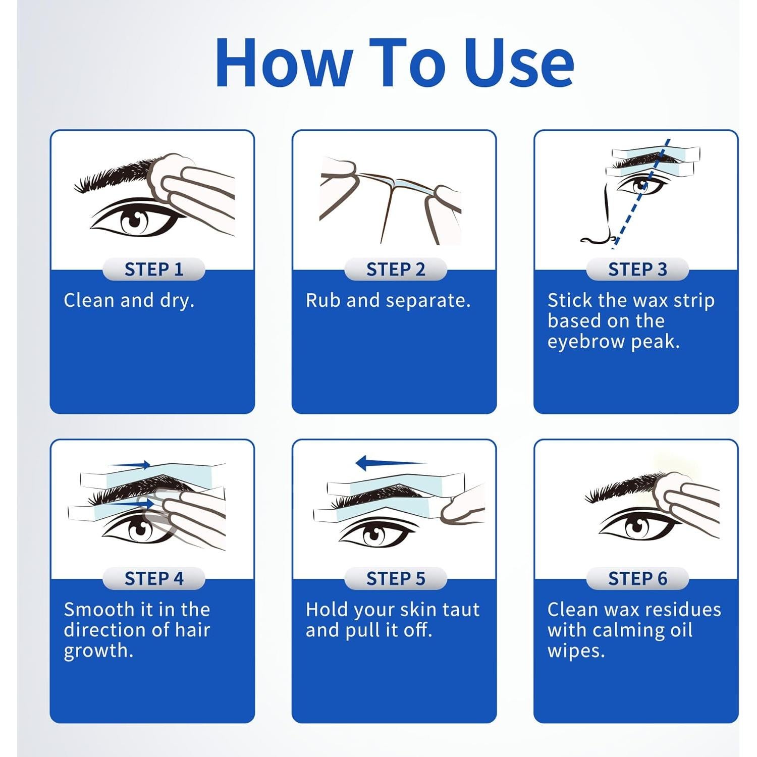 Ceras para Cejas Beauty7 para Hombres - 24 Tiras y 4 Toallitas