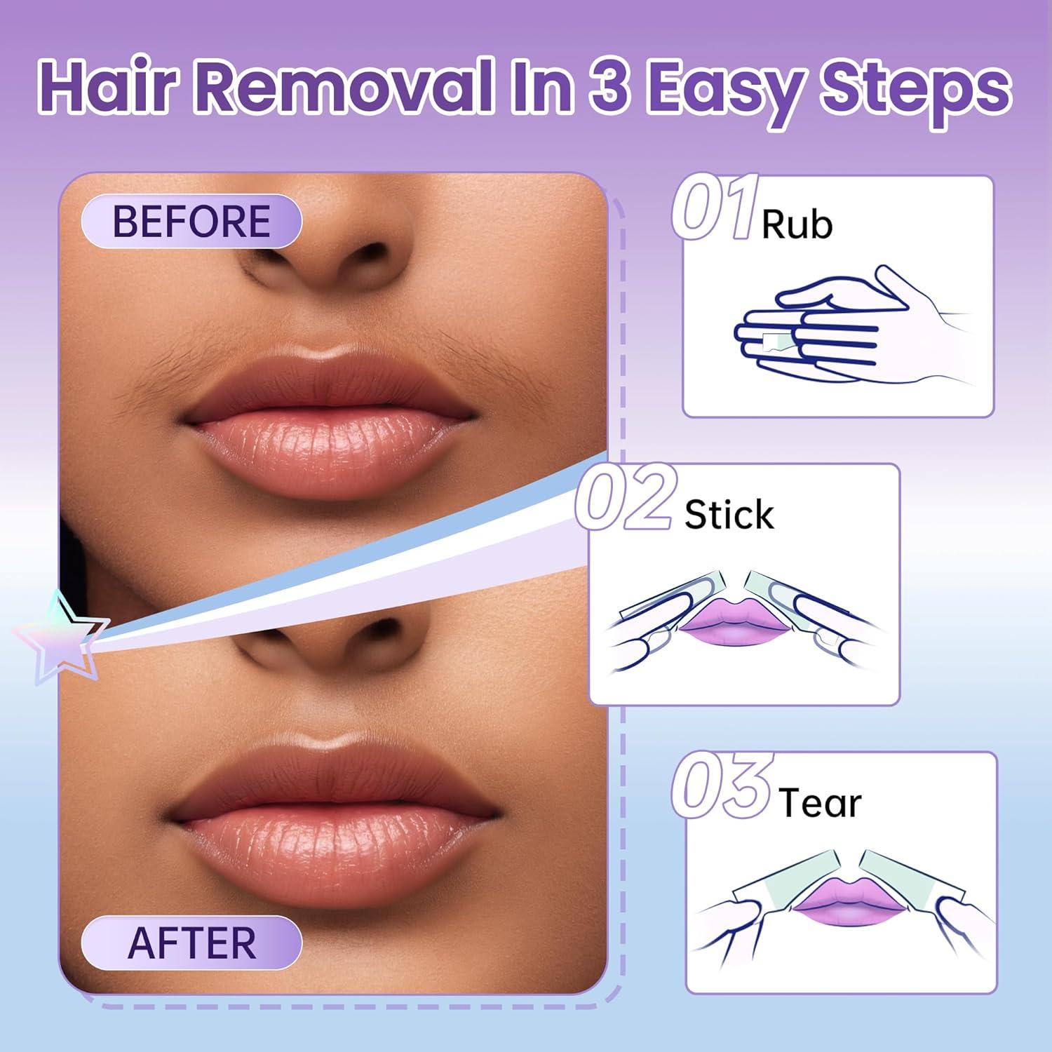 Kit de Ceras Faciales LAWINK - 20 Cintas + 4 Toallitas