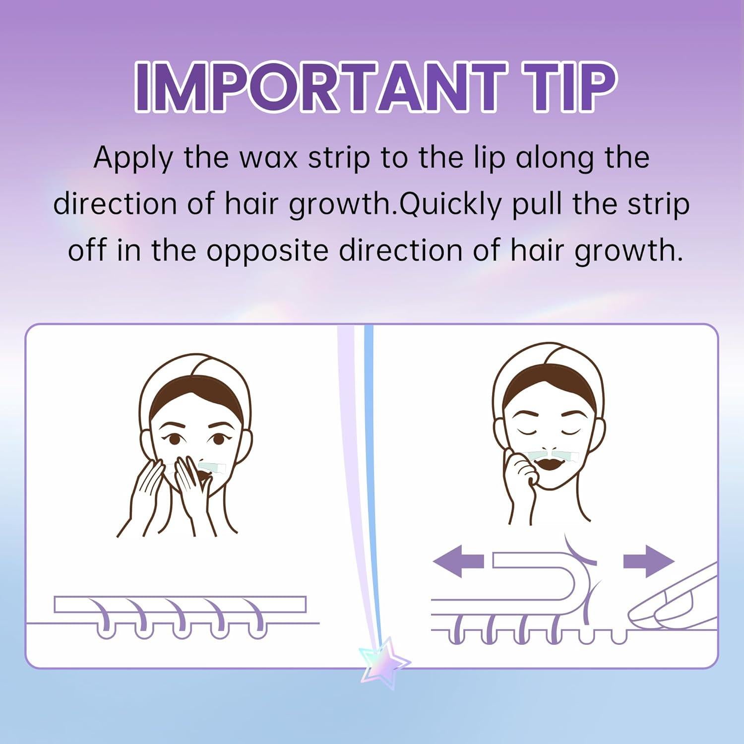 Kit de Ceras Faciales LAWINK - 20 Cintas + 4 Toallitas