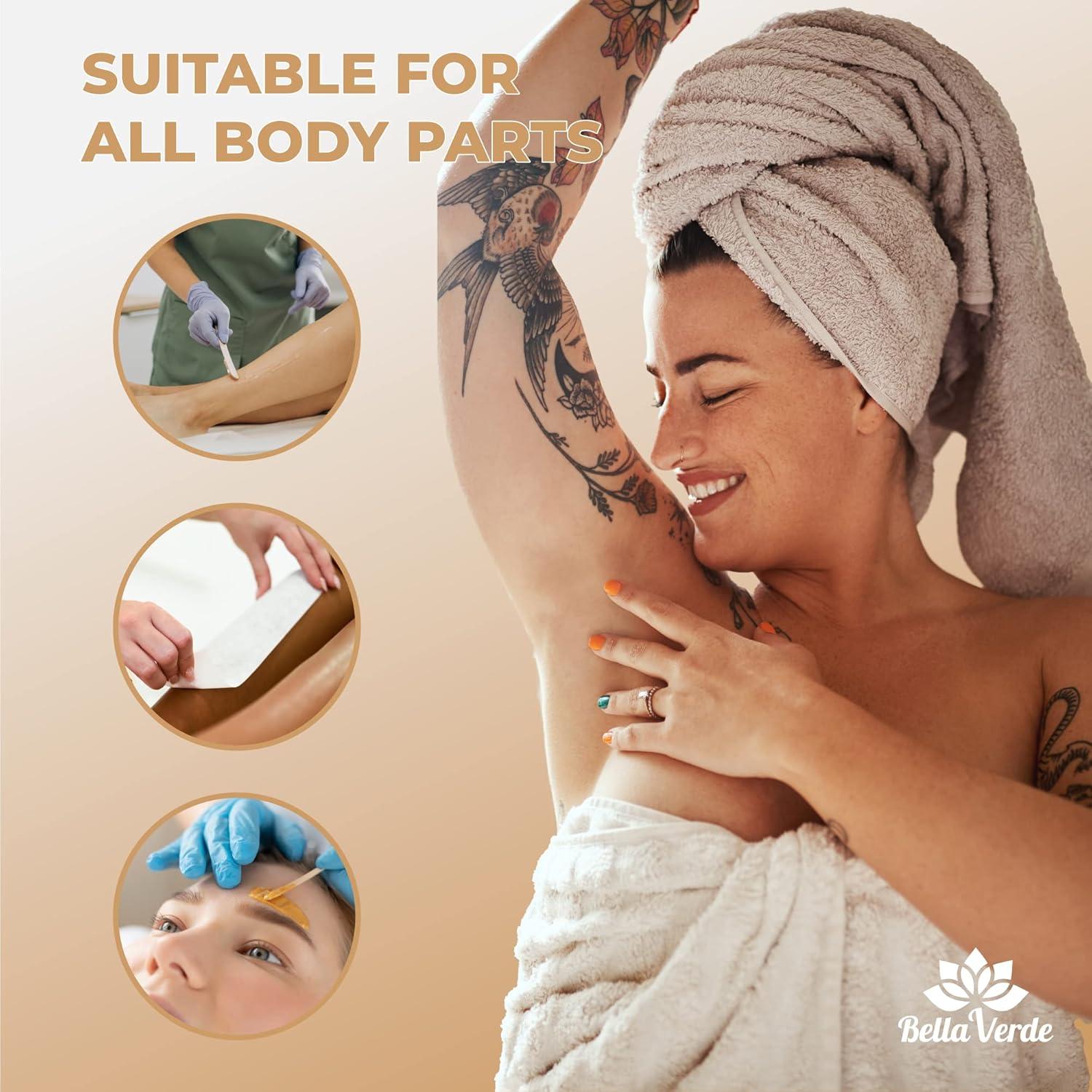 Palitos y Tiras de Cera BellaVerde - 400 Unidades - Grande