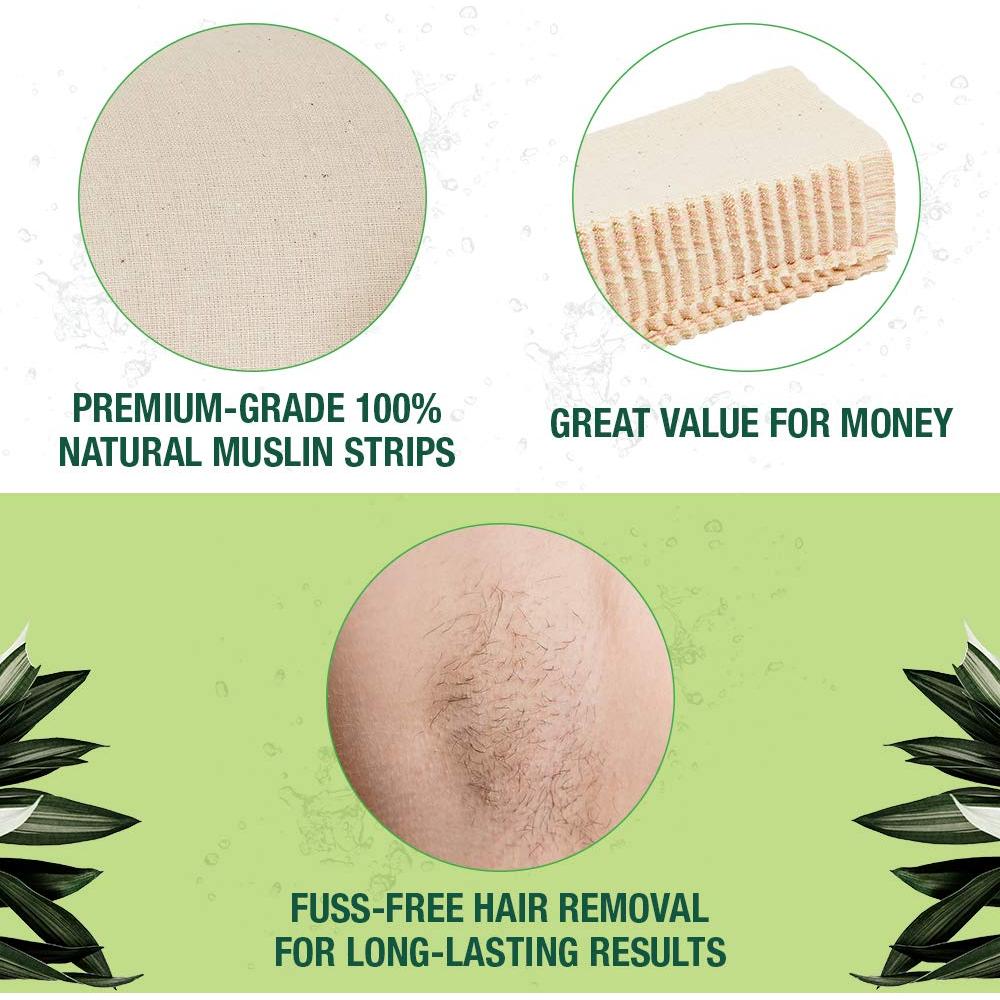 Tiras de Cera de Muselina Clean + Easy 100 Piezas Grandes