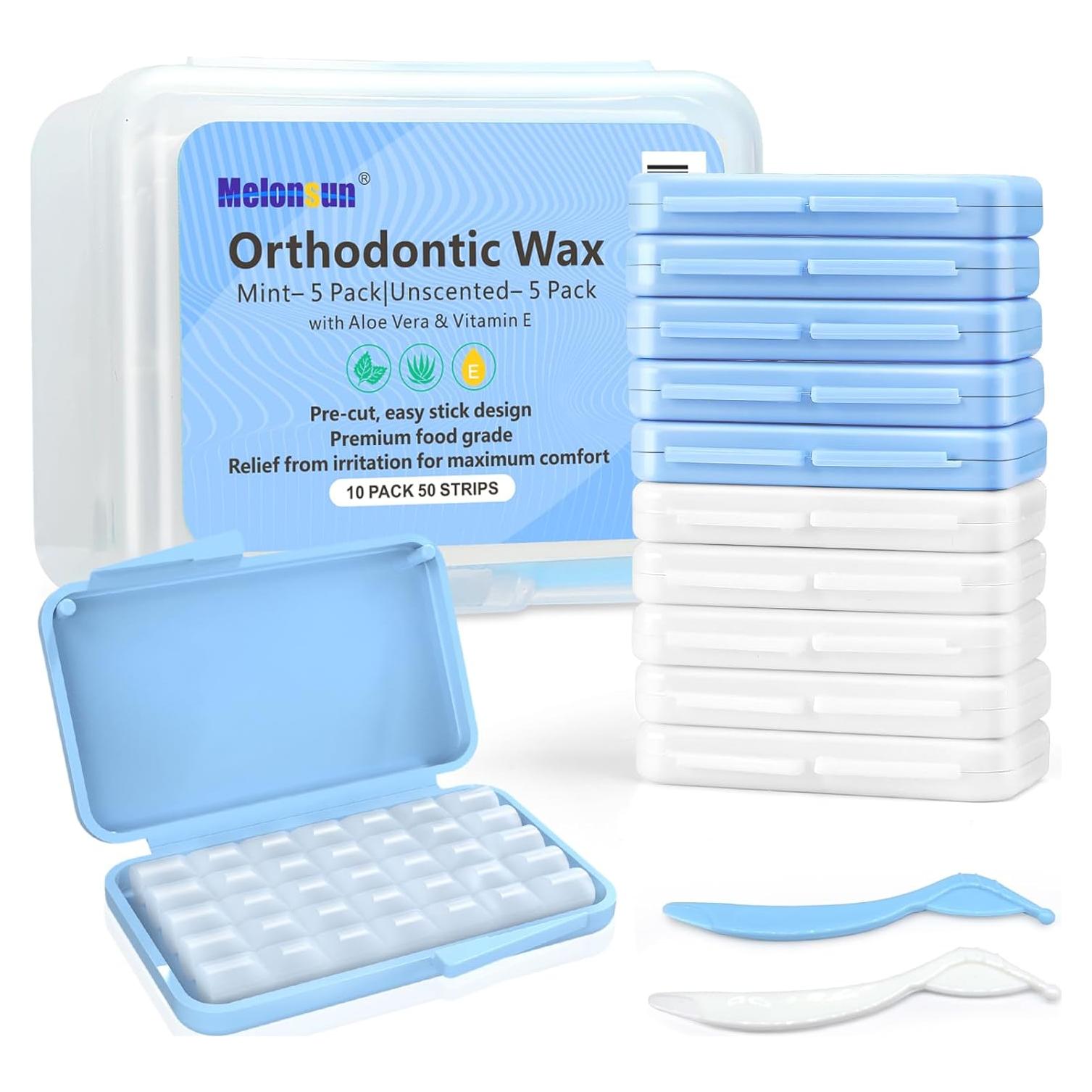Cera para Brackets Melonsun - 10 Paquetes Pre-cortados