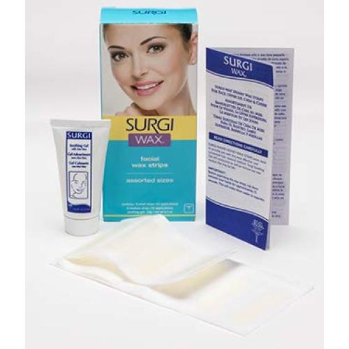Tiras de Cera Facial Surgi-Wax 3 Paquetes + Gel Calmante