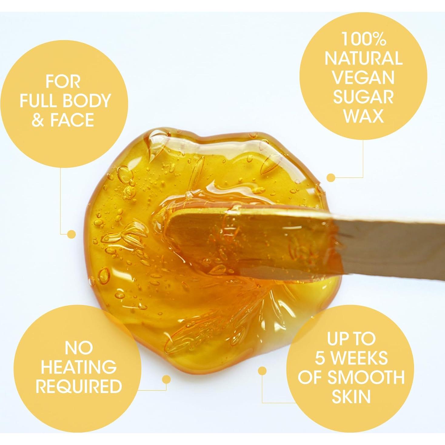 Kit de Cera de Azúcar Natural Nad's 170g Vegano Hipoalergénico