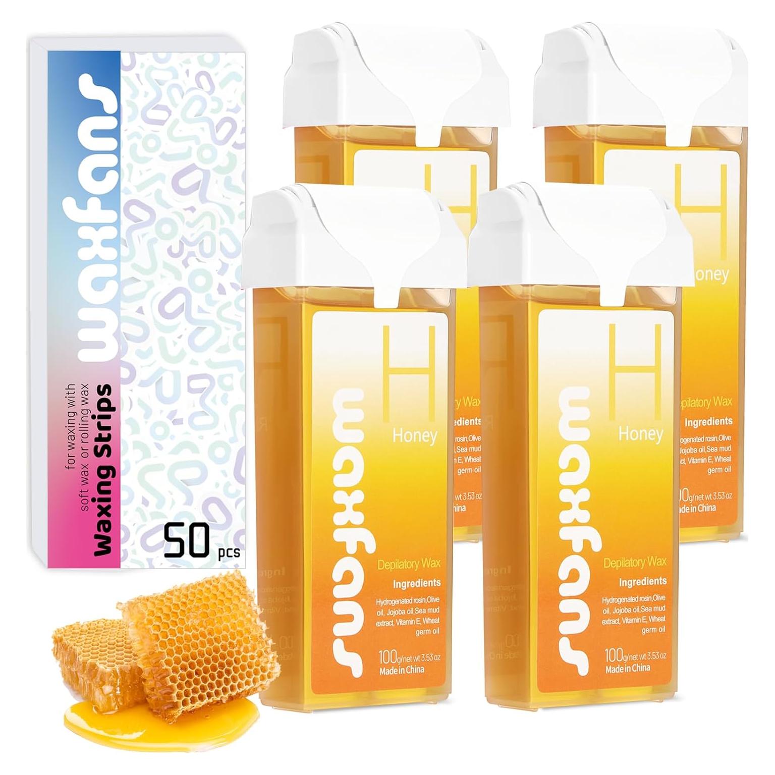 Recarga Cera Roll On Waxfans Miel 4 Piezas 100% Natural