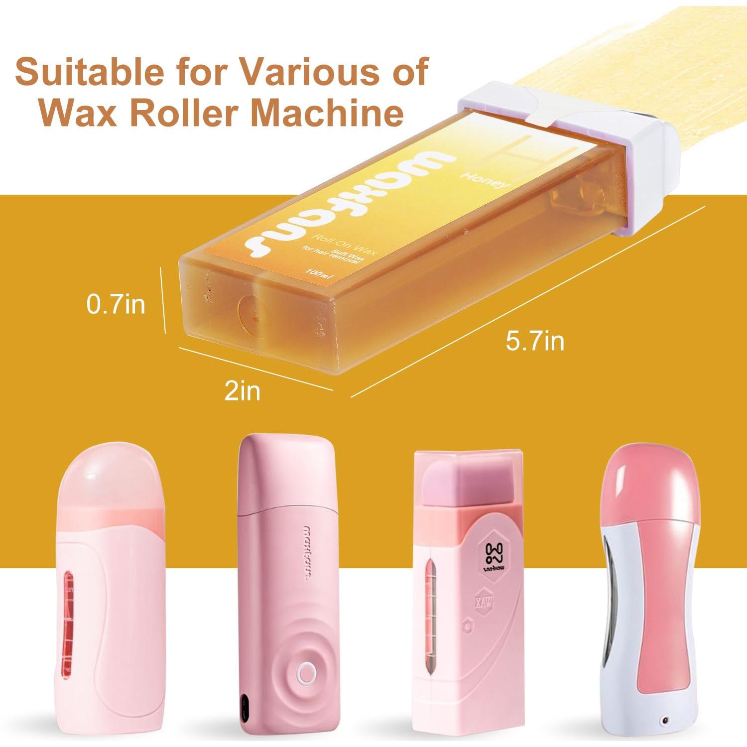 Recarga Cera Roll On Waxfans Miel 4 Piezas 100% Natural