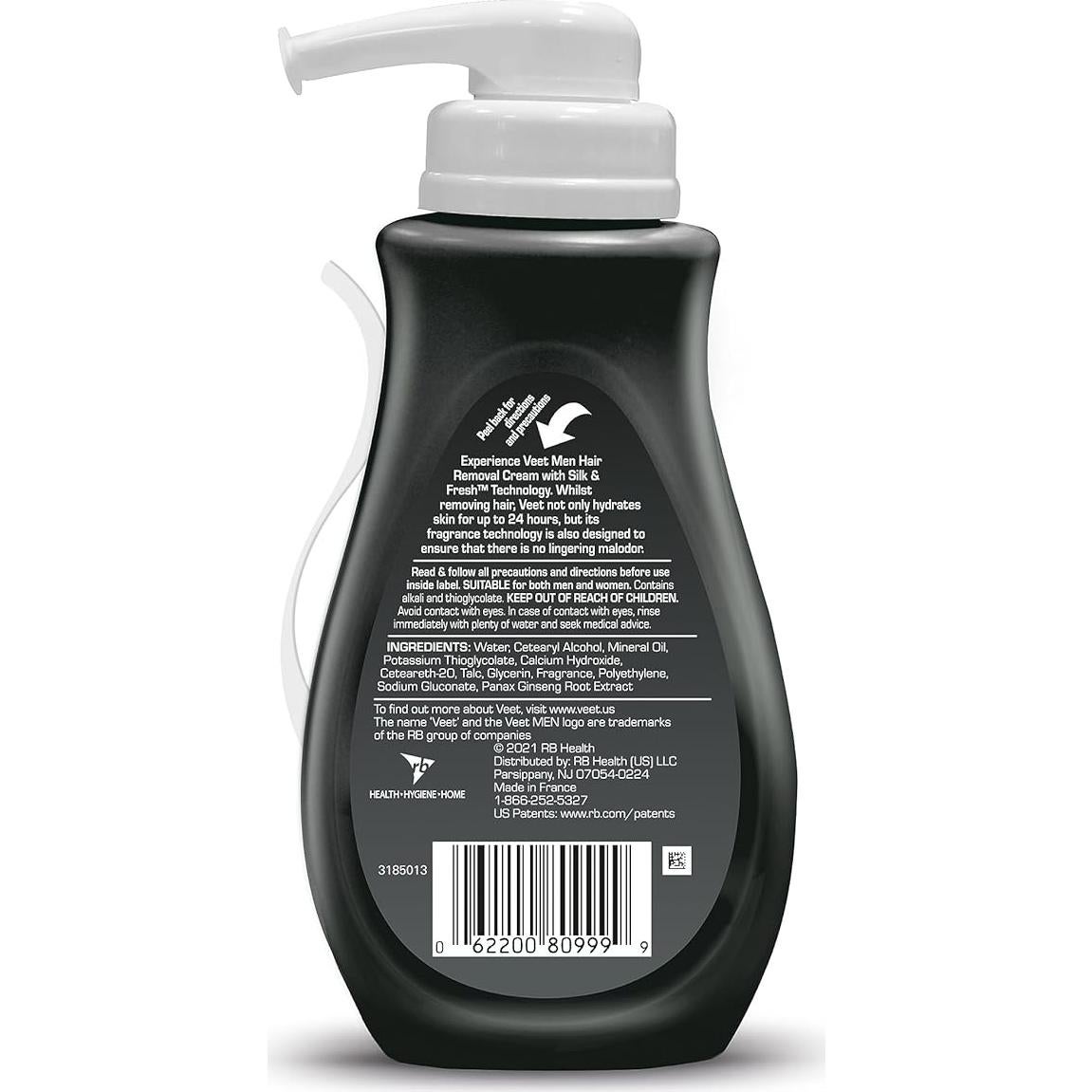 Crema Gel Depilatoria Veet para Hombres 400ml Piel Sensible