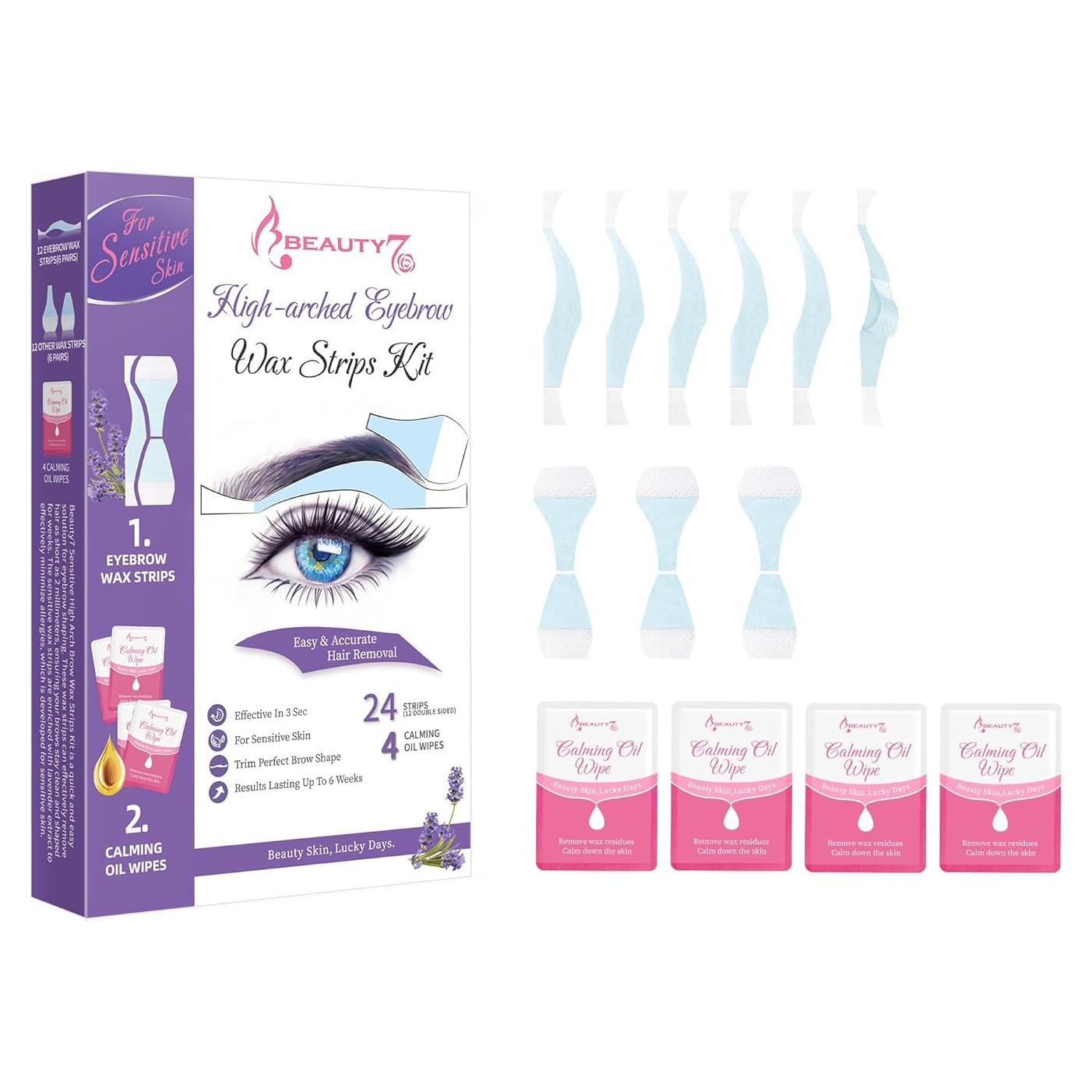 Ceras Depilatorias para Cejas Beauty7 - 24 Ceras Piel Sensible