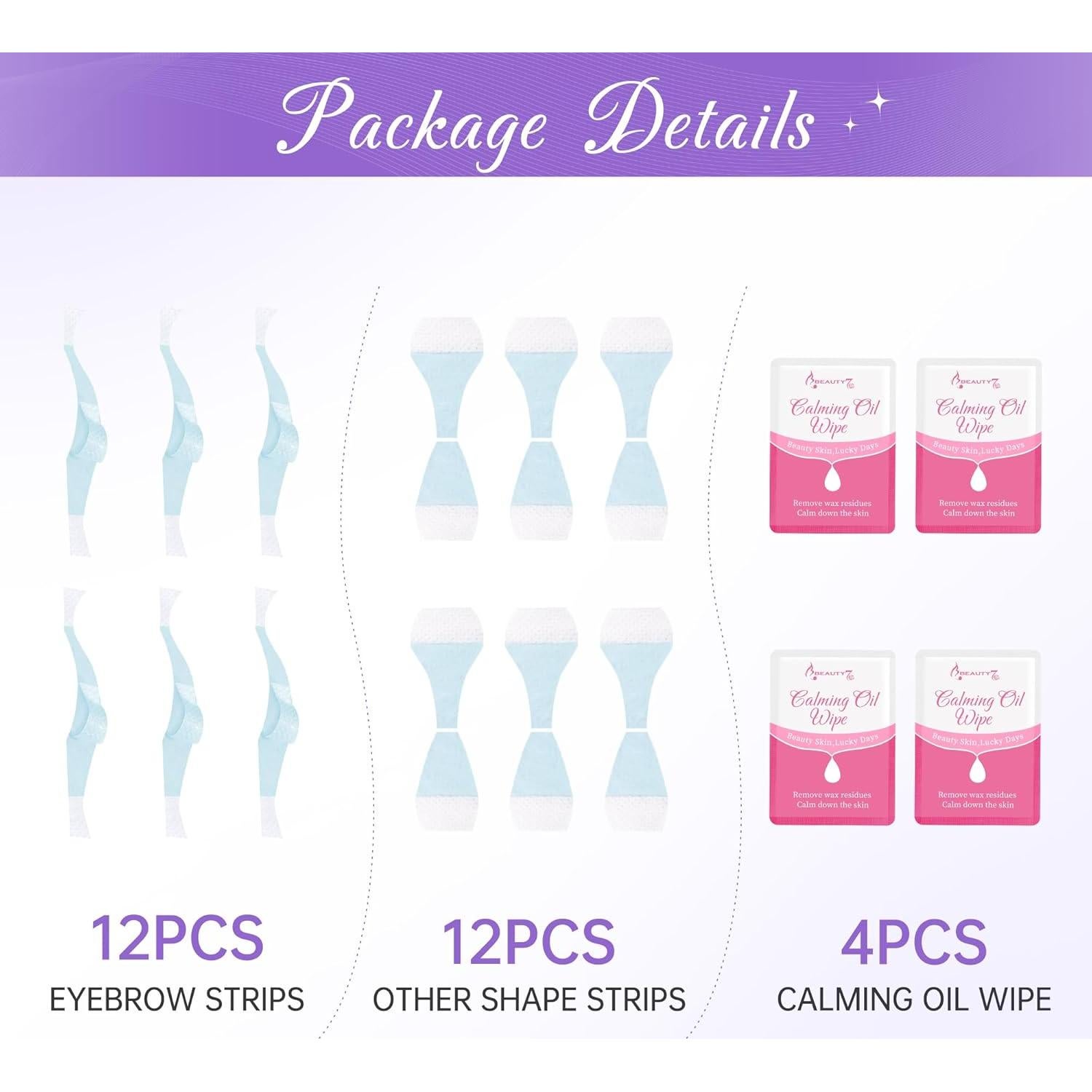 Ceras Depilatorias para Cejas Beauty7 - 24 Ceras Piel Sensible