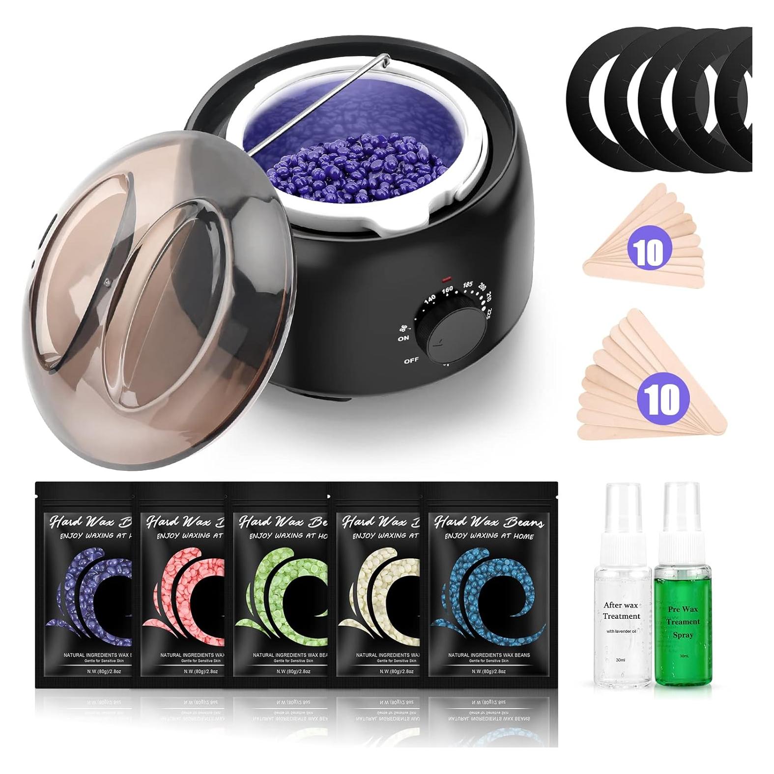 Kit de Cera Dura TIKESI 500ml con 5 Bolsas 400g