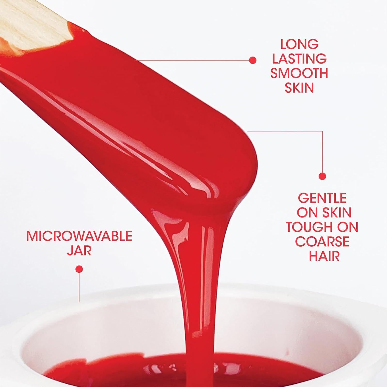 Kit de Cera Dura Brasileña Nad's 140g + Toallitas y Espátulas