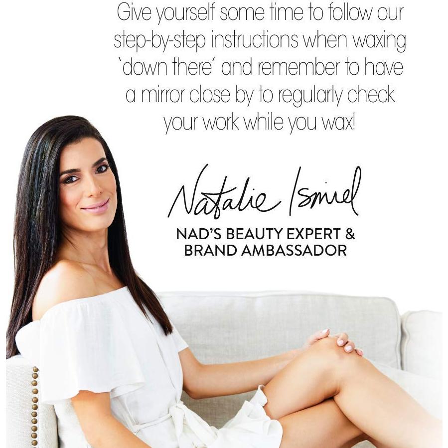 Kit de Cera Dura Brasileña Nad's 140g + Toallitas y Espátulas
