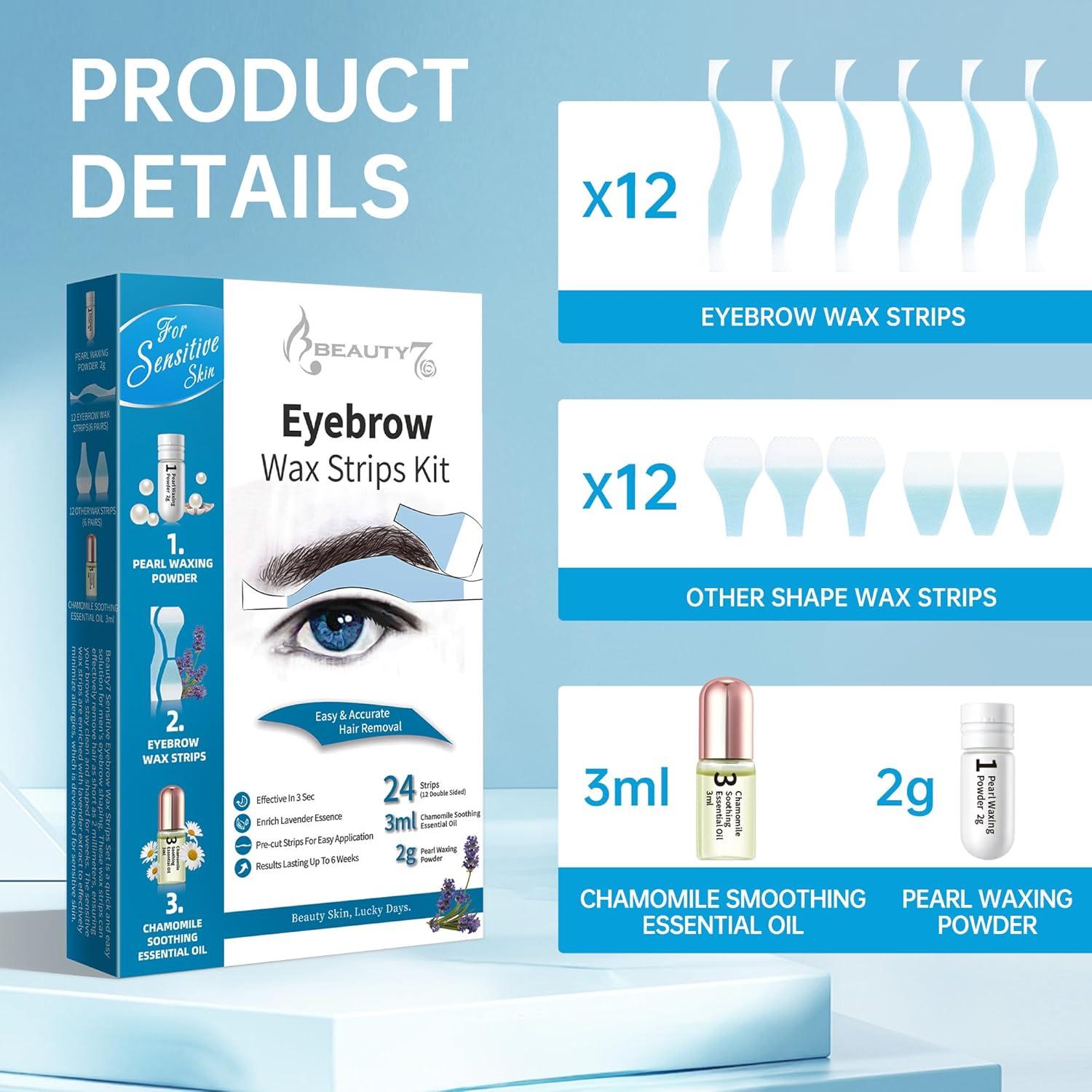 Ceras Depilatorias para Cejas Beauty7 para Hombres 24 Unidades