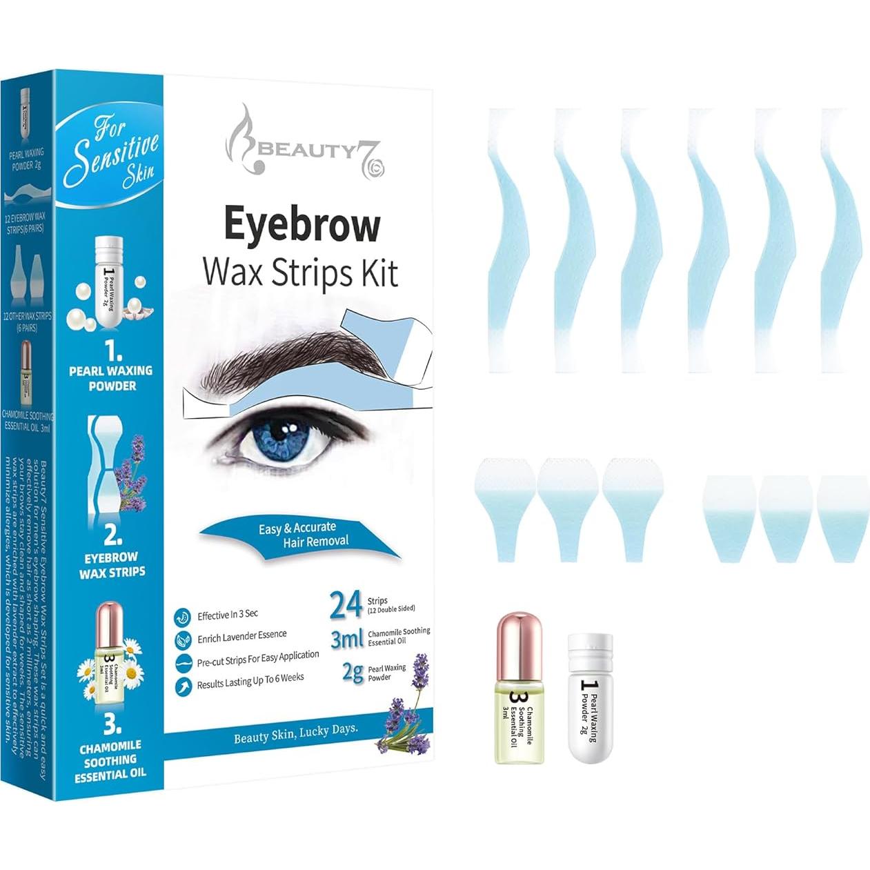 Ceras Depilatorias para Cejas Beauty7 para Hombres 24 Unidades