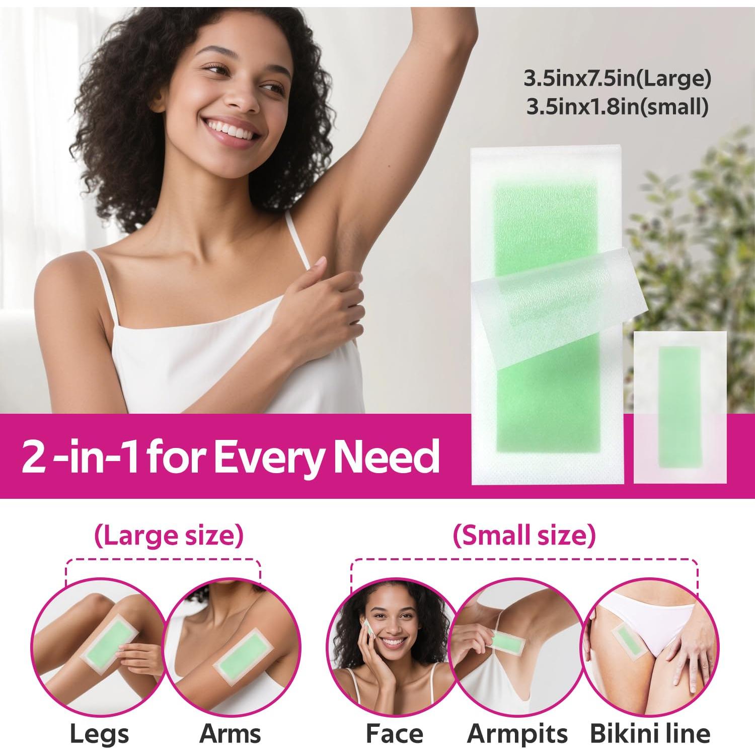 Tiras de Cera Depilatorias Waxfans 60 Pcs para Cejas y Labios