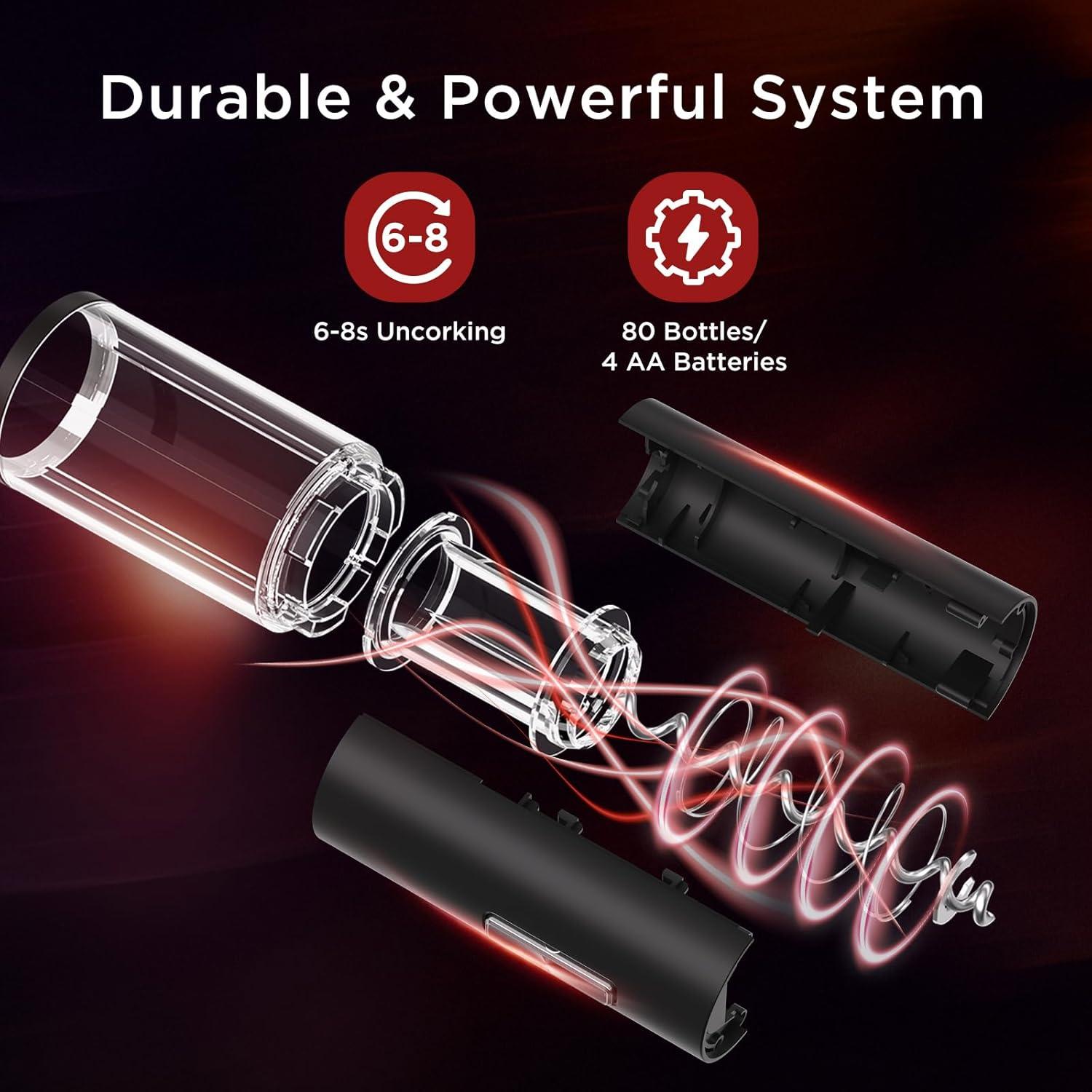 Juego Abridor de Vino Eléctrico BABONIR con Aerador y Tapones