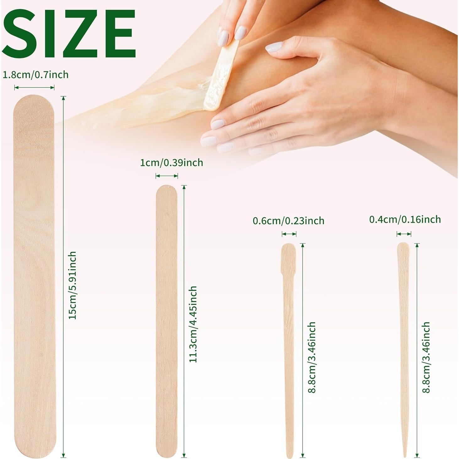 1000 Palitos de Cera de Madera JIUHSHN - 4 Estilos Variados